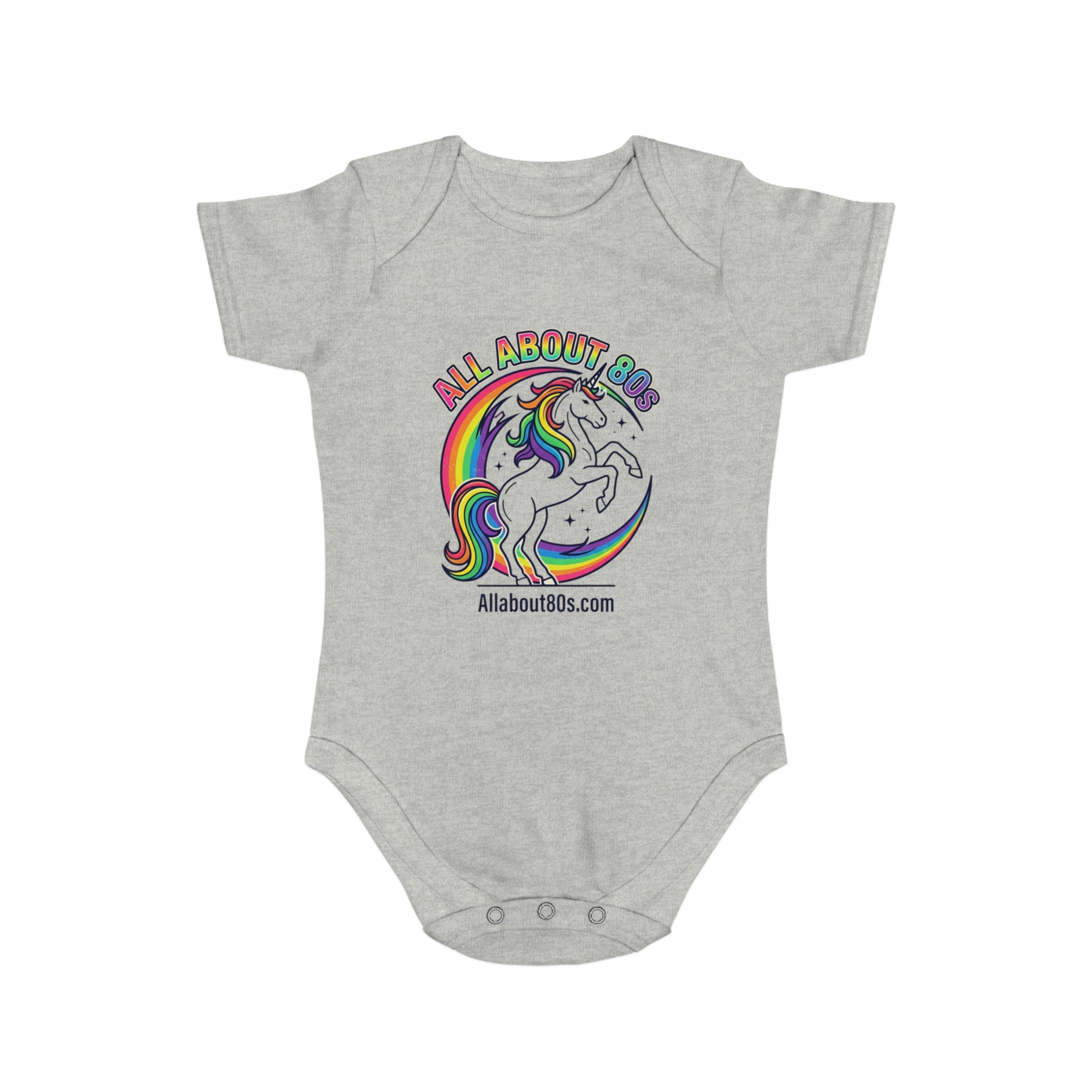 Baby Bodysuit — Rainbow Unicorn "All About 80s" Infant Onesie