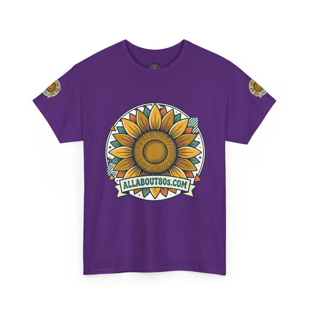 Sunflower Logo T-Shirt — AllAbout80s.com Vintage Floral Tee