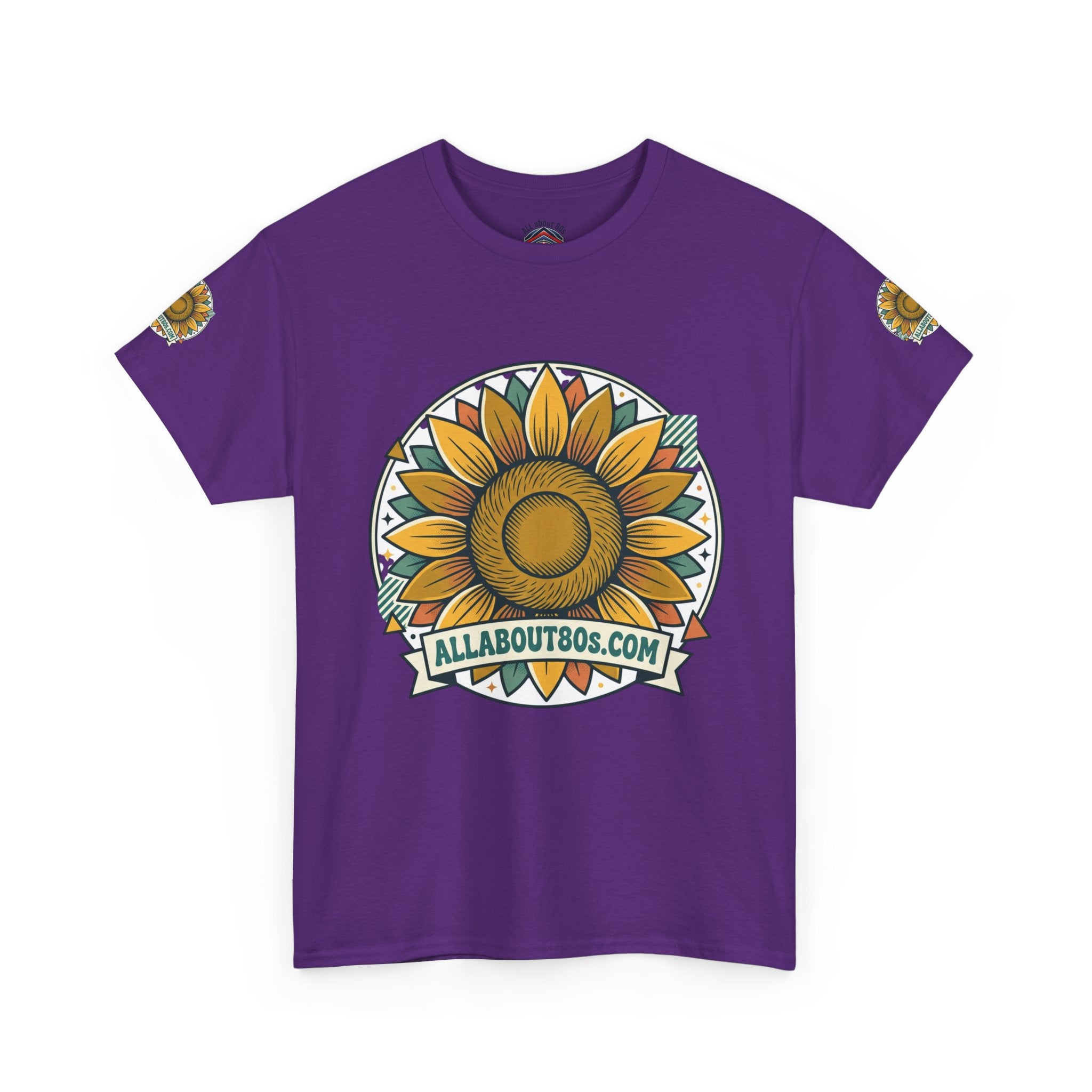 Sunflower Logo T-Shirt — AllAbout80s.com Vintage Floral Tee
