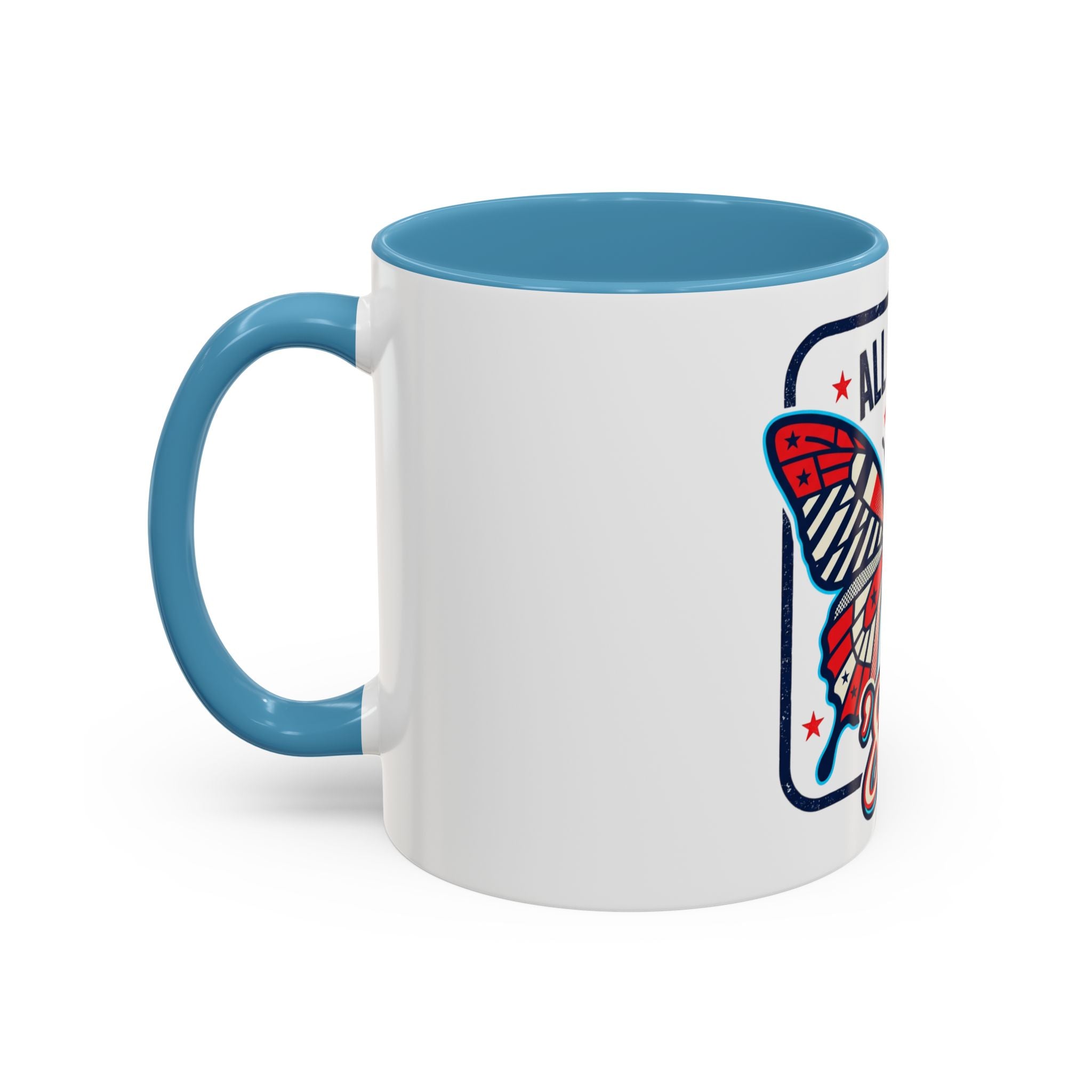 All About '80s Butterfly Accent Coffee Mug – Retro Patriotic 80s Gift