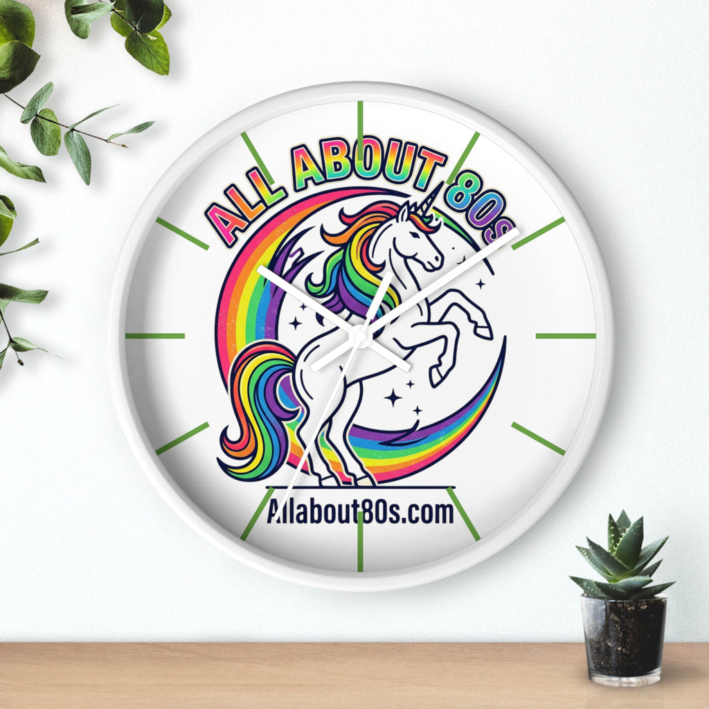 All About 80s Rainbow Unicorn Wall Clock — Retro 80s Decor