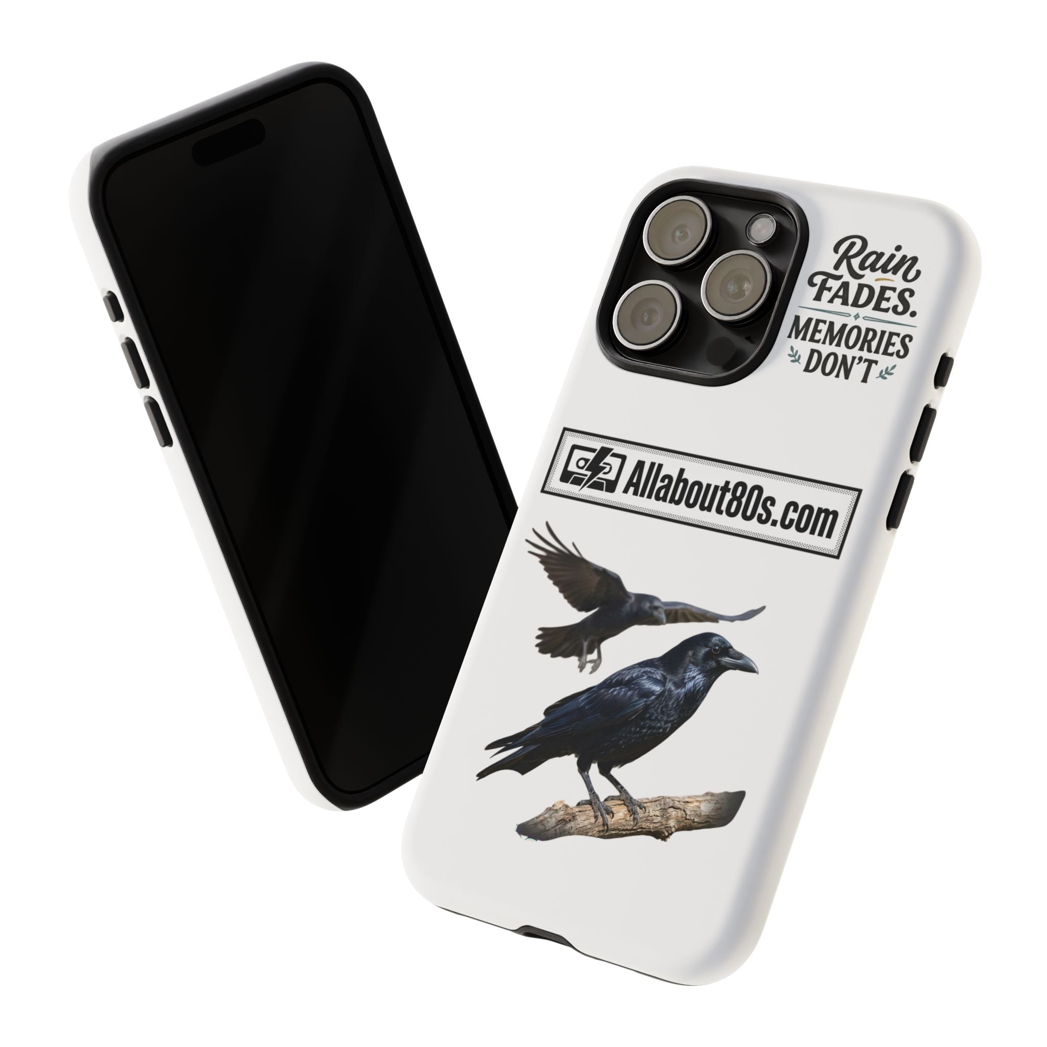 Raven Flight Phone Case — Protective iPhone Case with Black Crow Design
