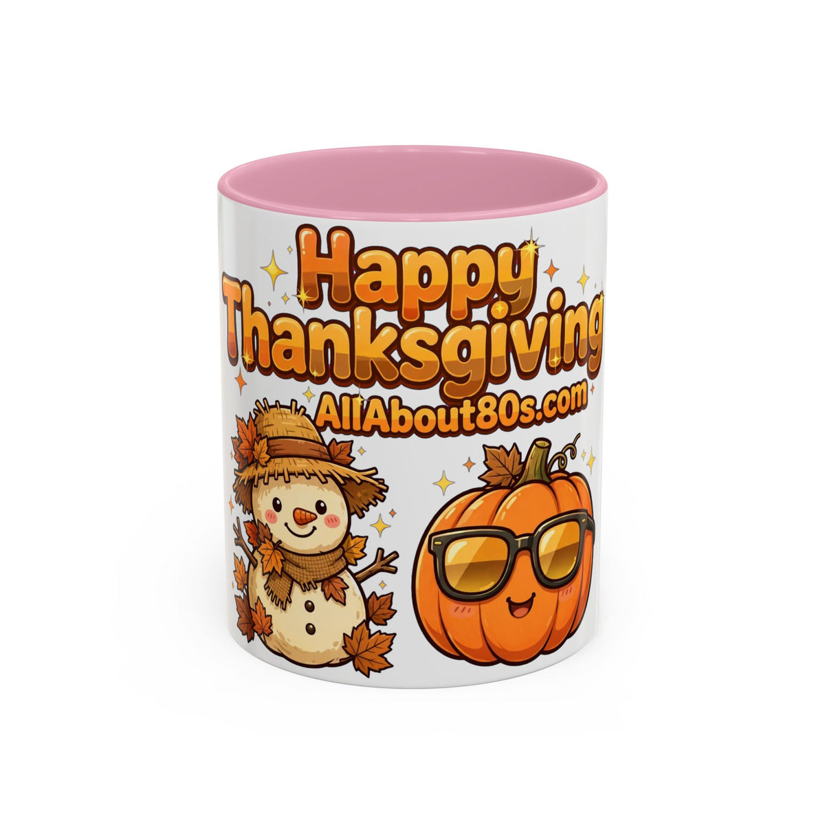 Happy Thanksgiving Pumpkin & Scarecrow Mug – Festive Fall Coffee Cup (11oz, 15oz)