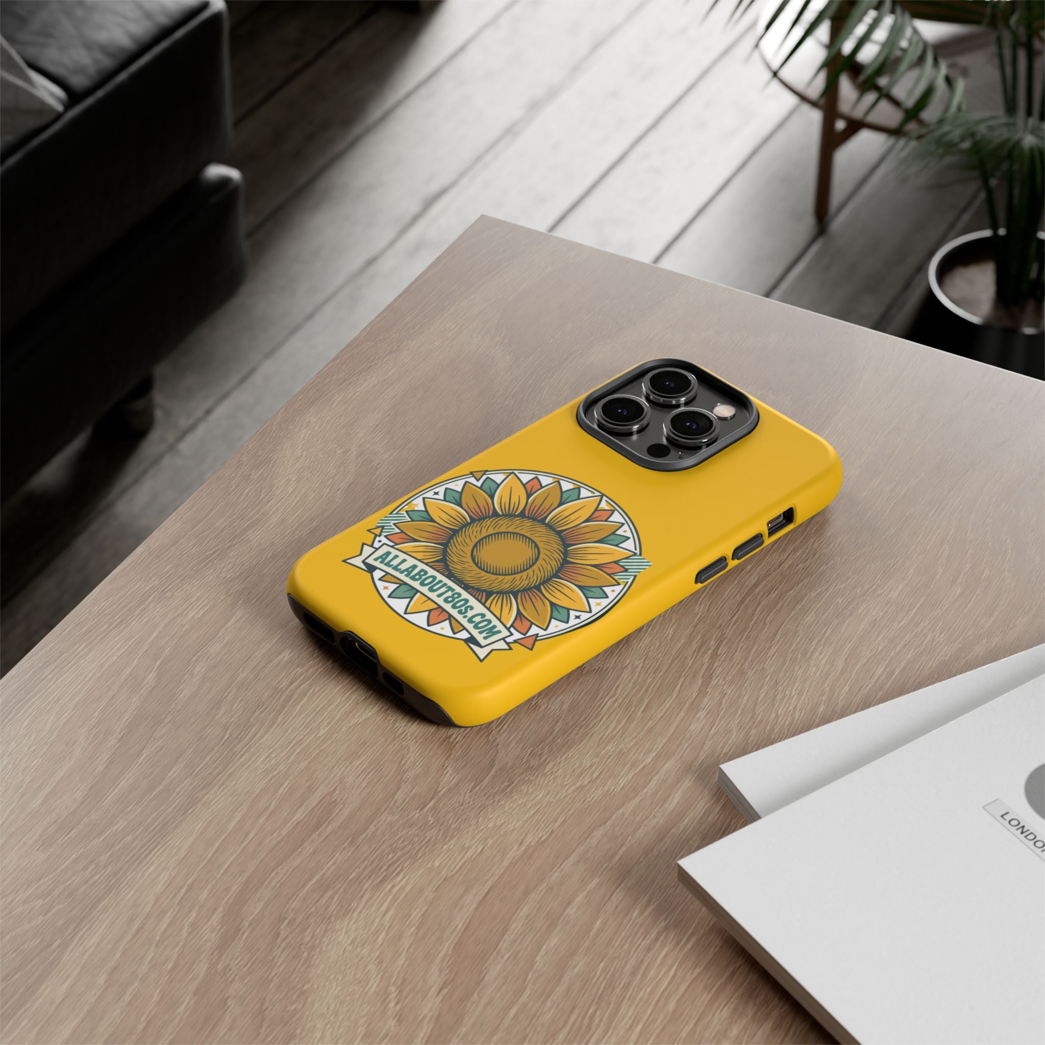 Sunflower Logo Phone Case — AllAbout80s.com Yellow Protective Cover