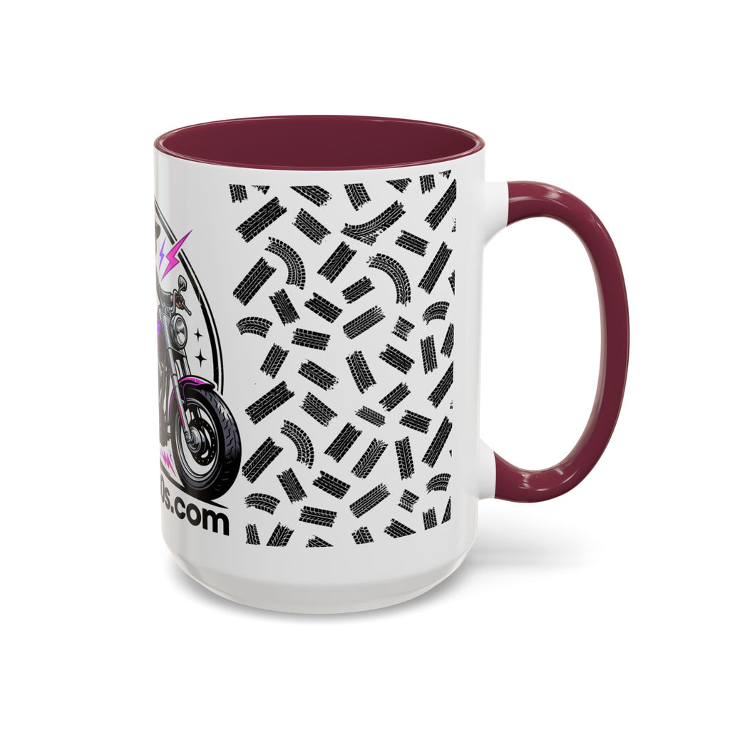 Witch Biker Motorcycle Mug — Retro 80s Neon Witch on Bike Coffee Cup (11oz/15oz)