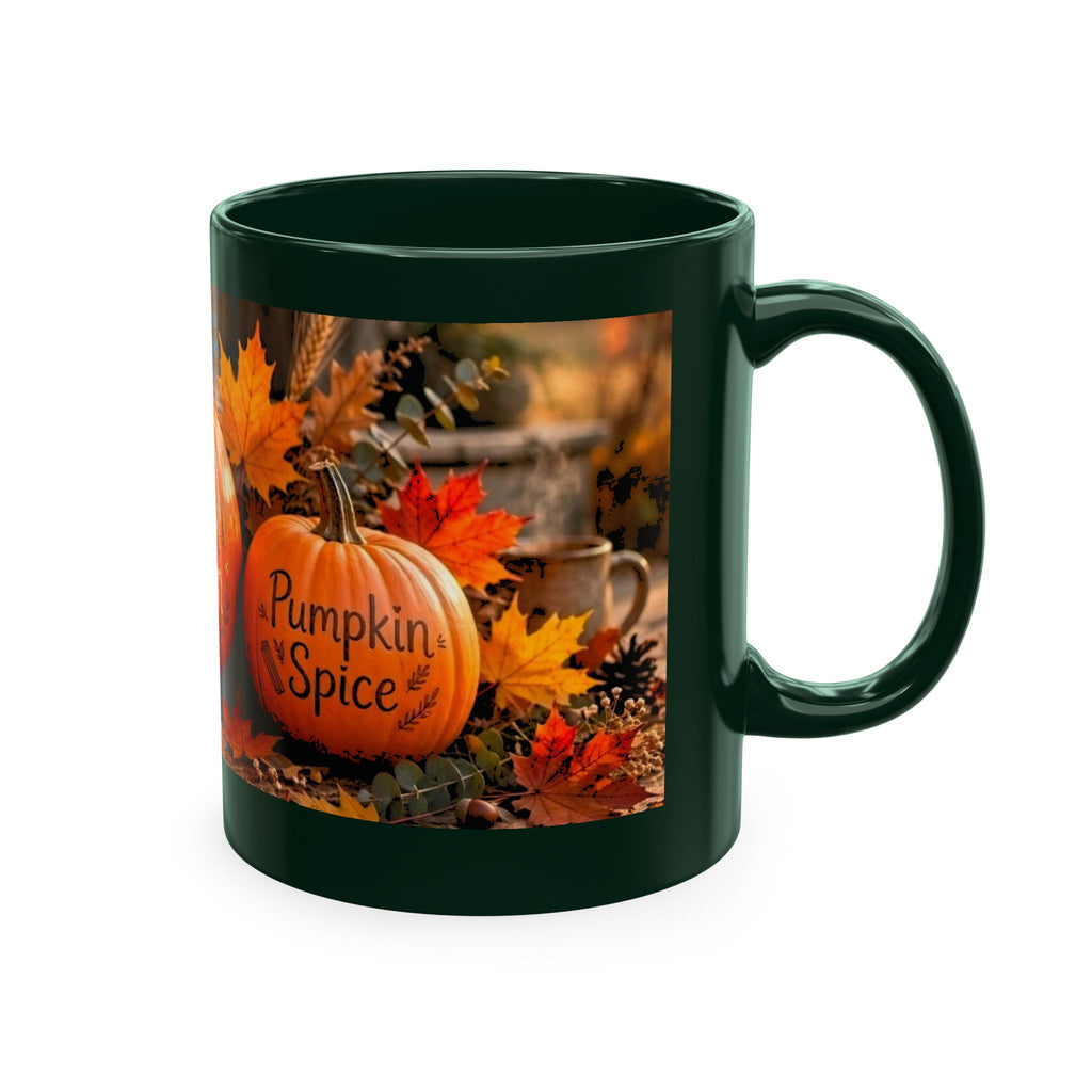 Hello Fall Ceramic Mug — Cozy Pumpkin & Autumn Leaves Coffee Cup
