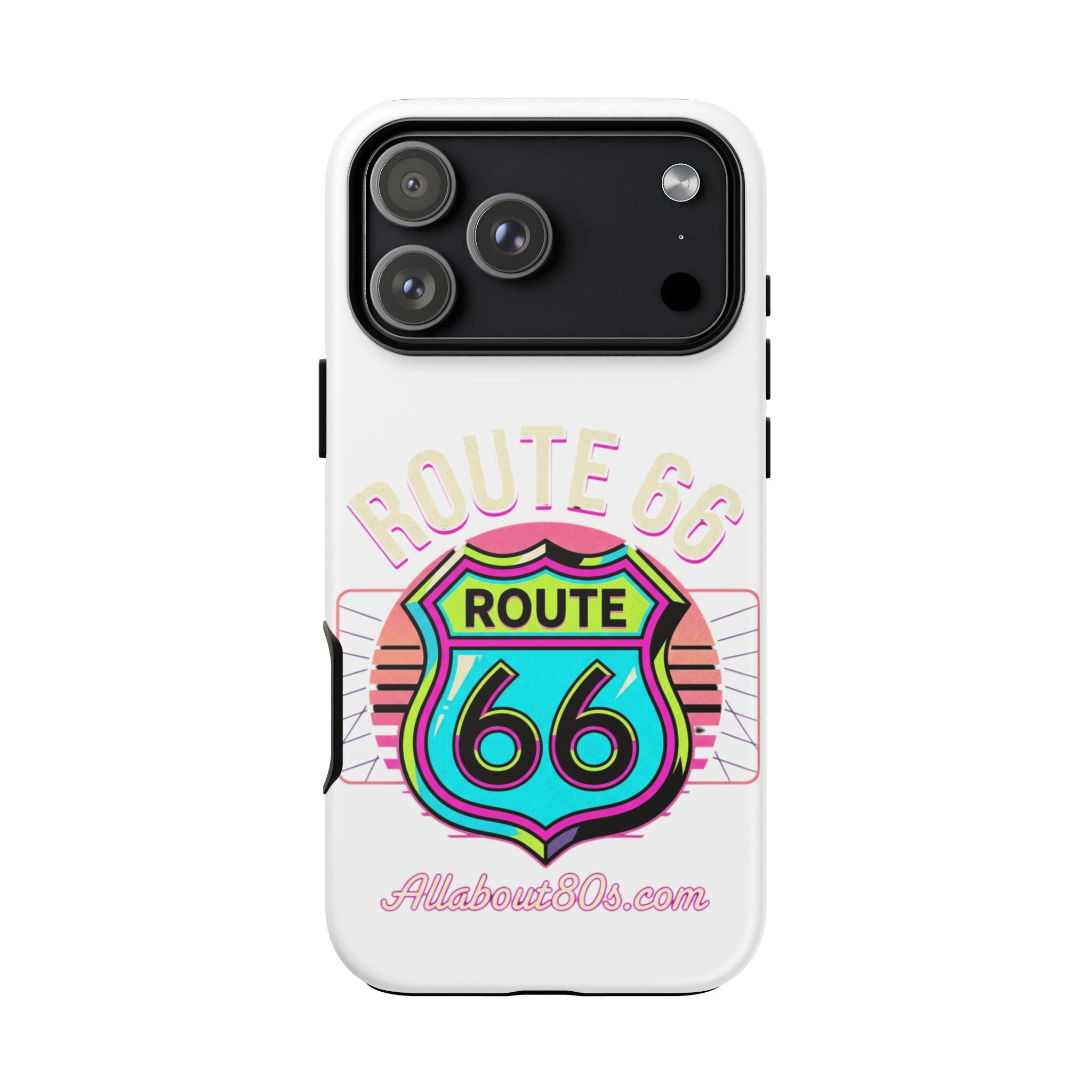 Route 66 Neon Phone Case — Retro Road Trip iPhone Cover