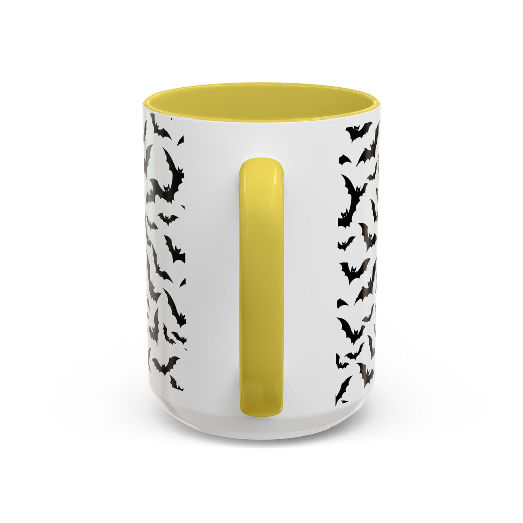 Halloween Haunted Castle Coffee Mug — Colorful Bat Pattern 11oz/15oz