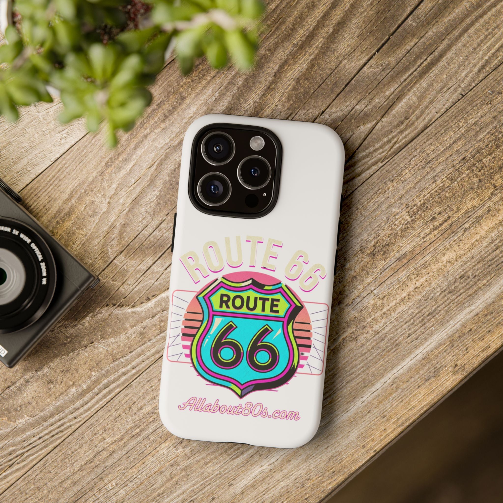 Route 66 Neon Phone Case — Retro Road Trip iPhone Cover