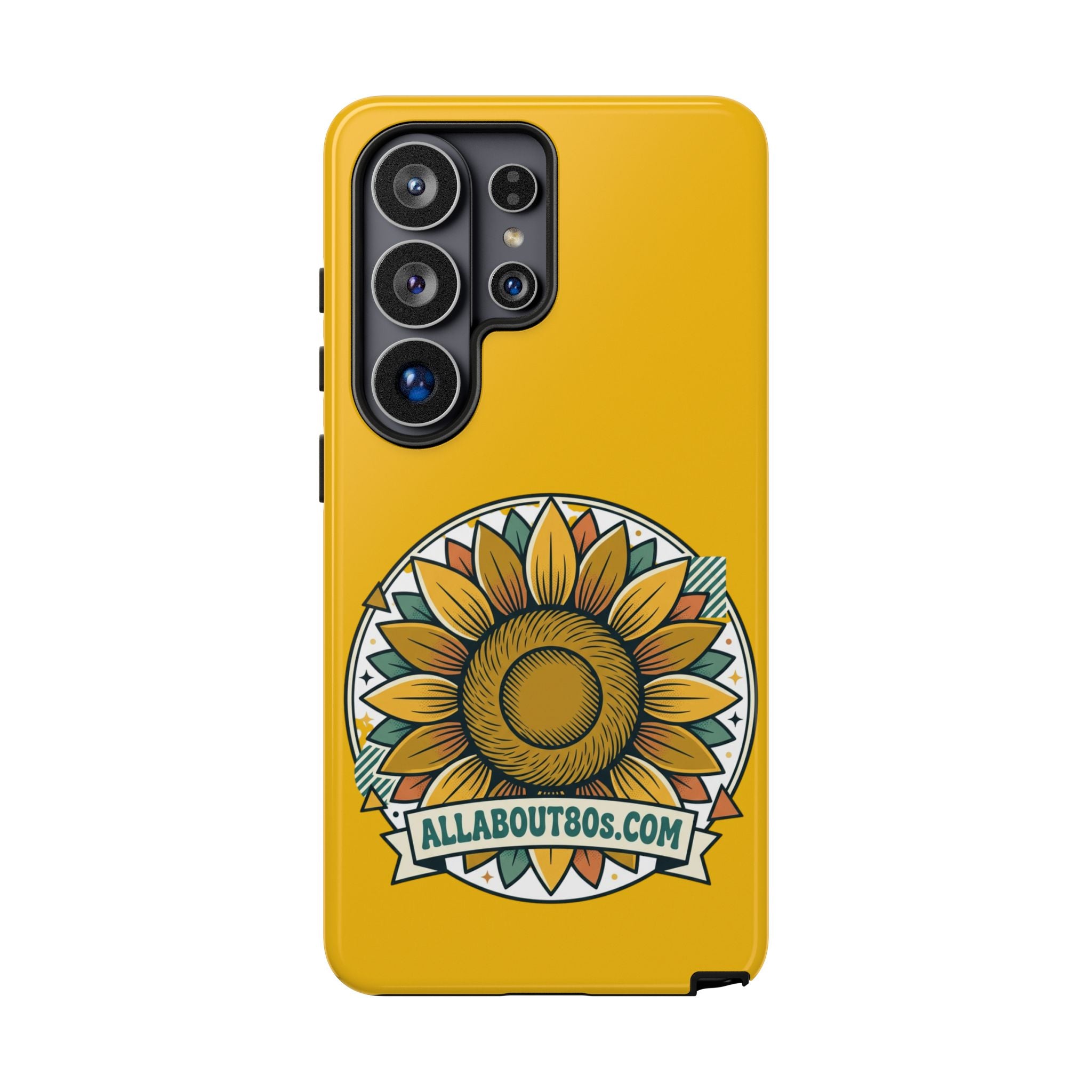 Sunflower Logo Phone Case — AllAbout80s.com Yellow Protective Cover
