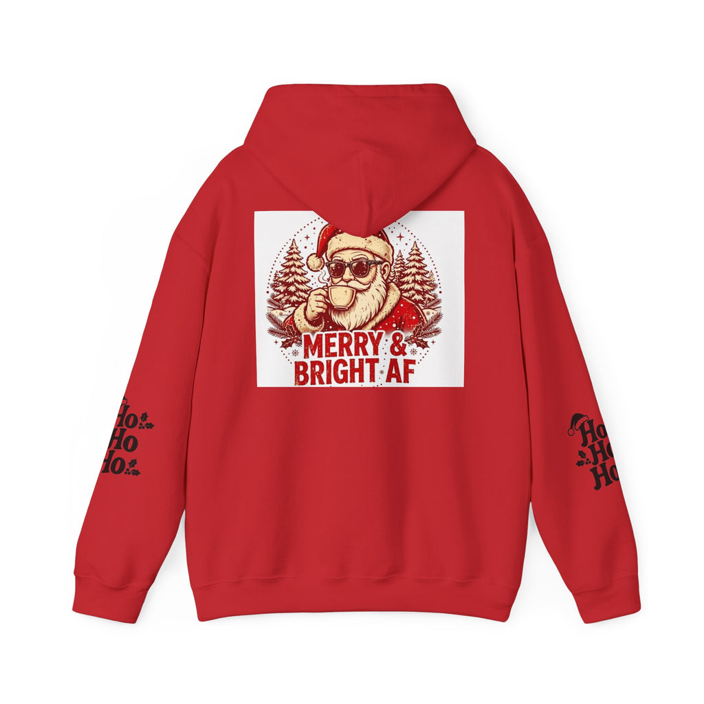 Merry & Bright AF Christmas Santa Hoodie