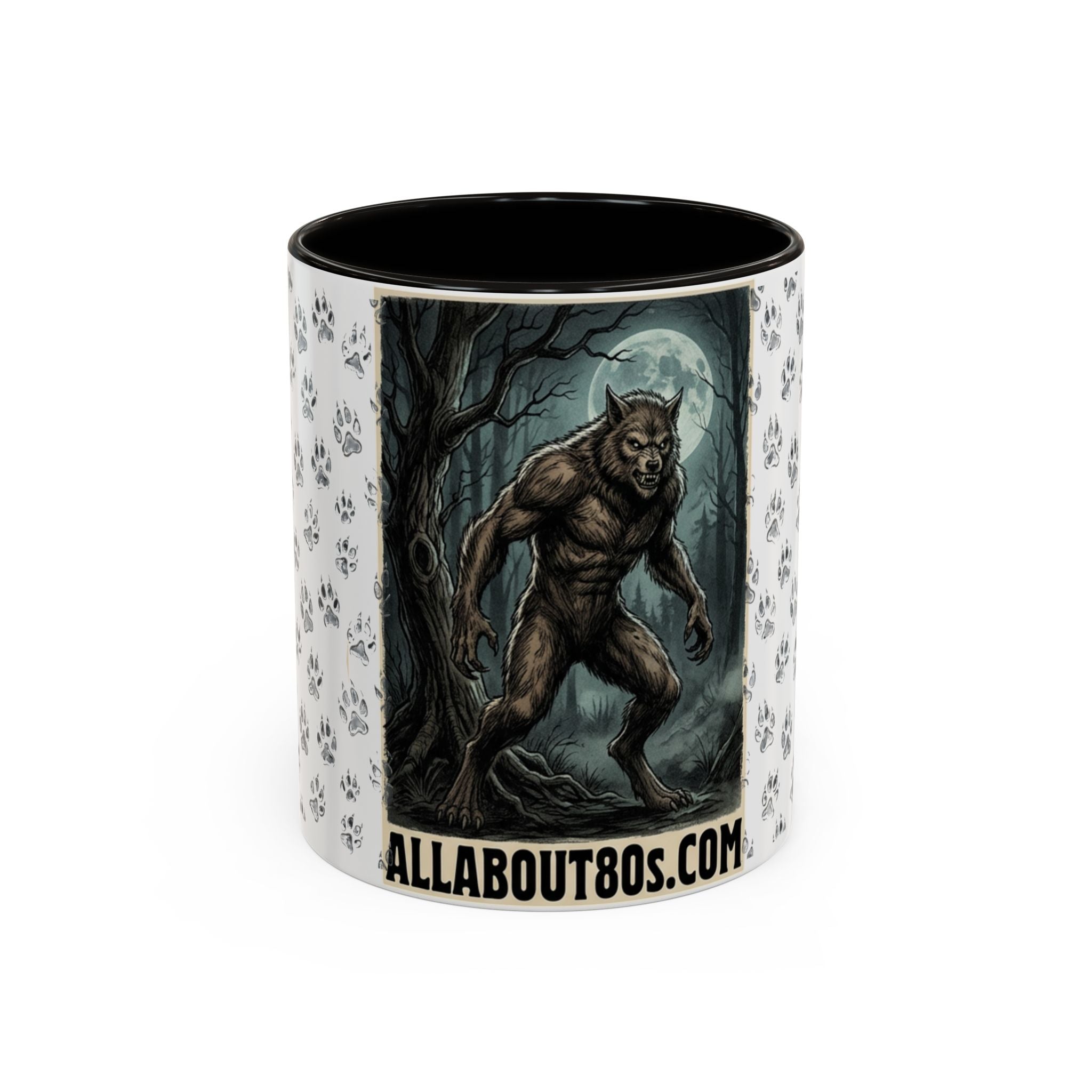 Werewolf Pawprint Mug — Gothic Moonlit Monster Coffee Cup (11oz & 15oz)