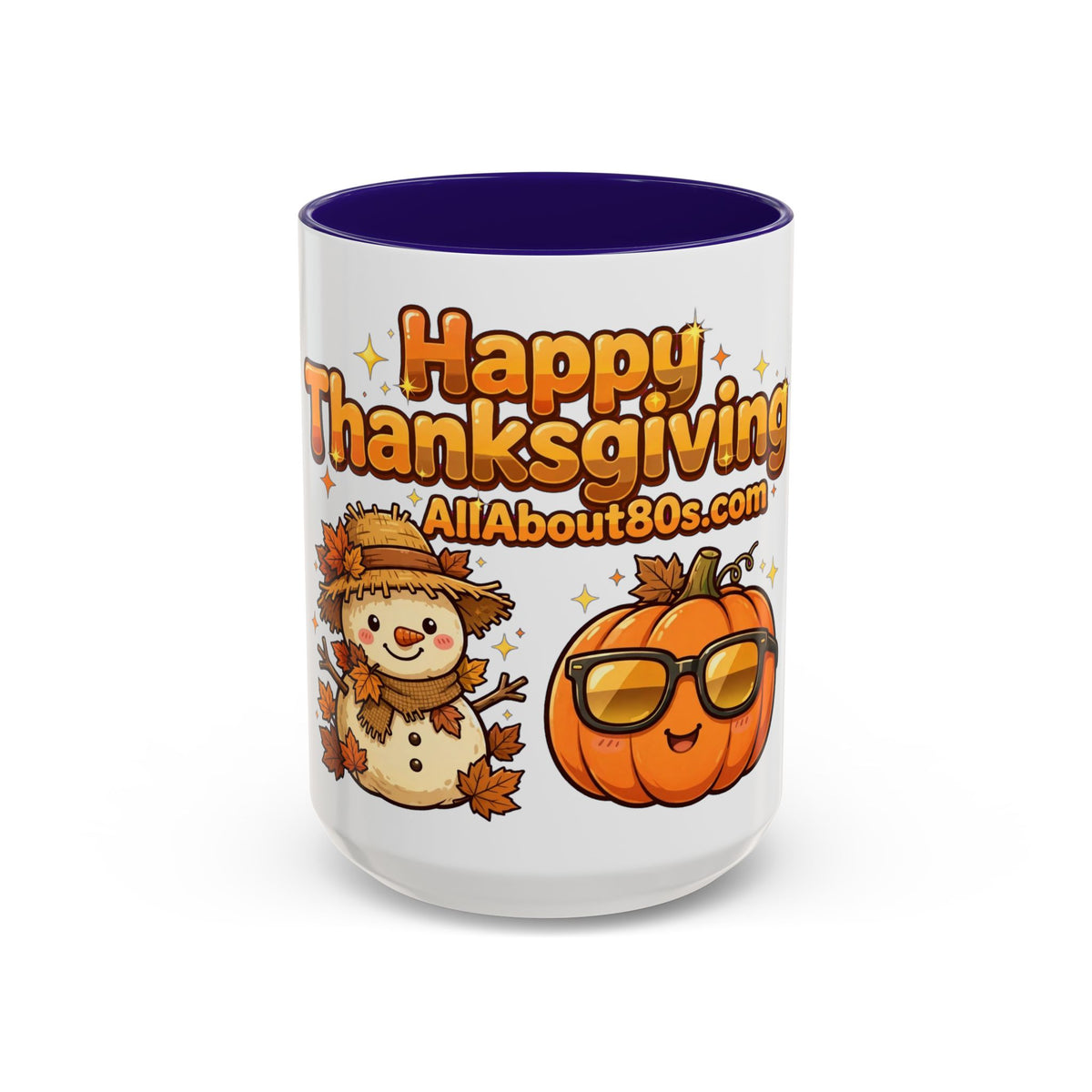 Happy Thanksgiving Pumpkin & Scarecrow Mug – Festive Fall Coffee Cup (11oz, 15oz)