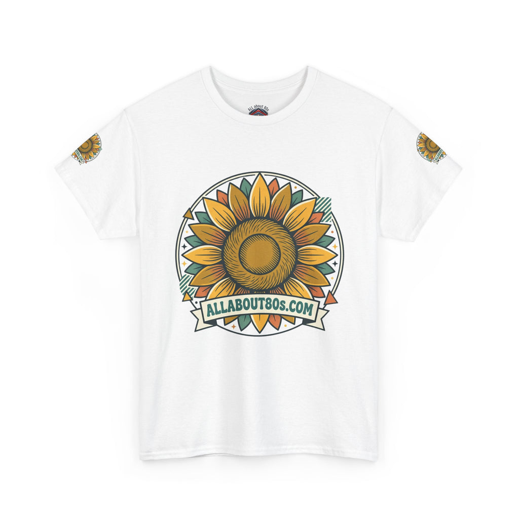 Sunflower Logo T-Shirt — AllAbout80s.com Vintage Floral Tee