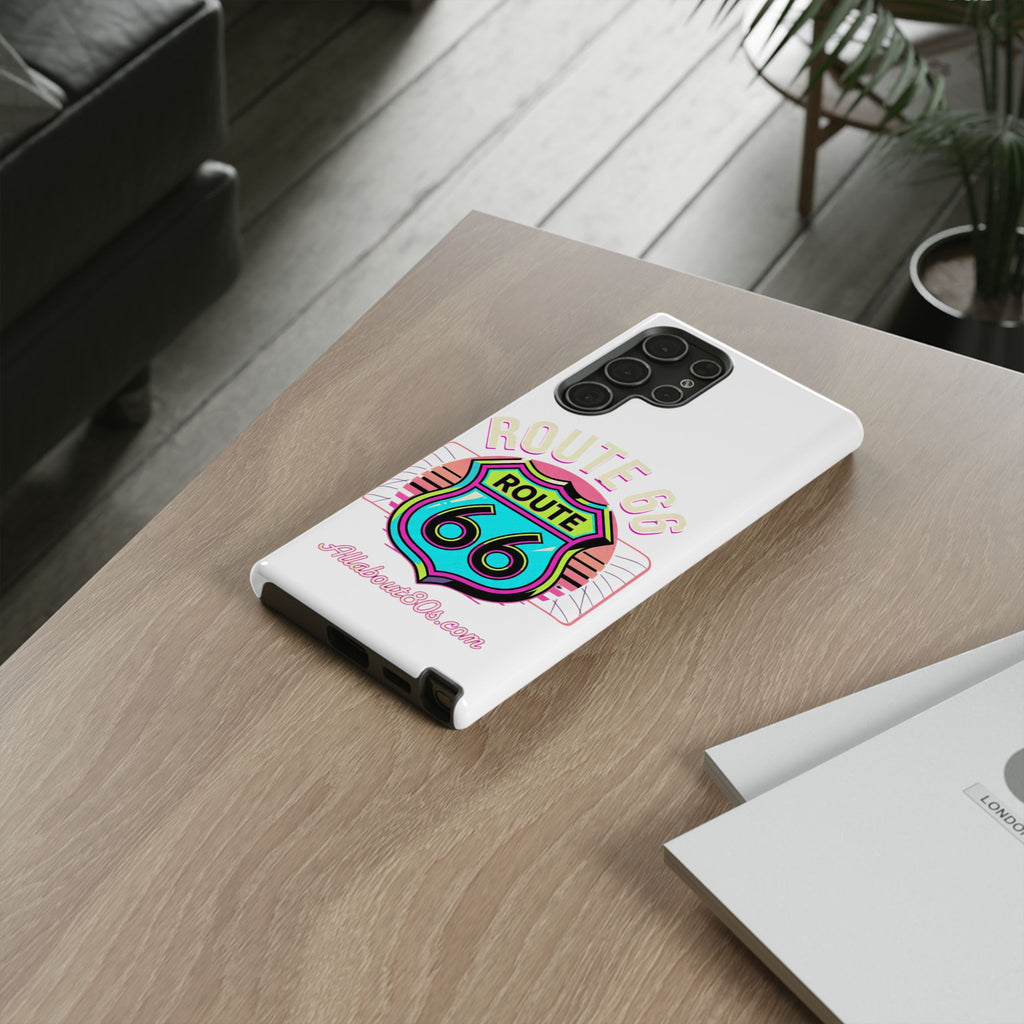 Route 66 Neon Phone Case — Retro Road Trip iPhone Cover