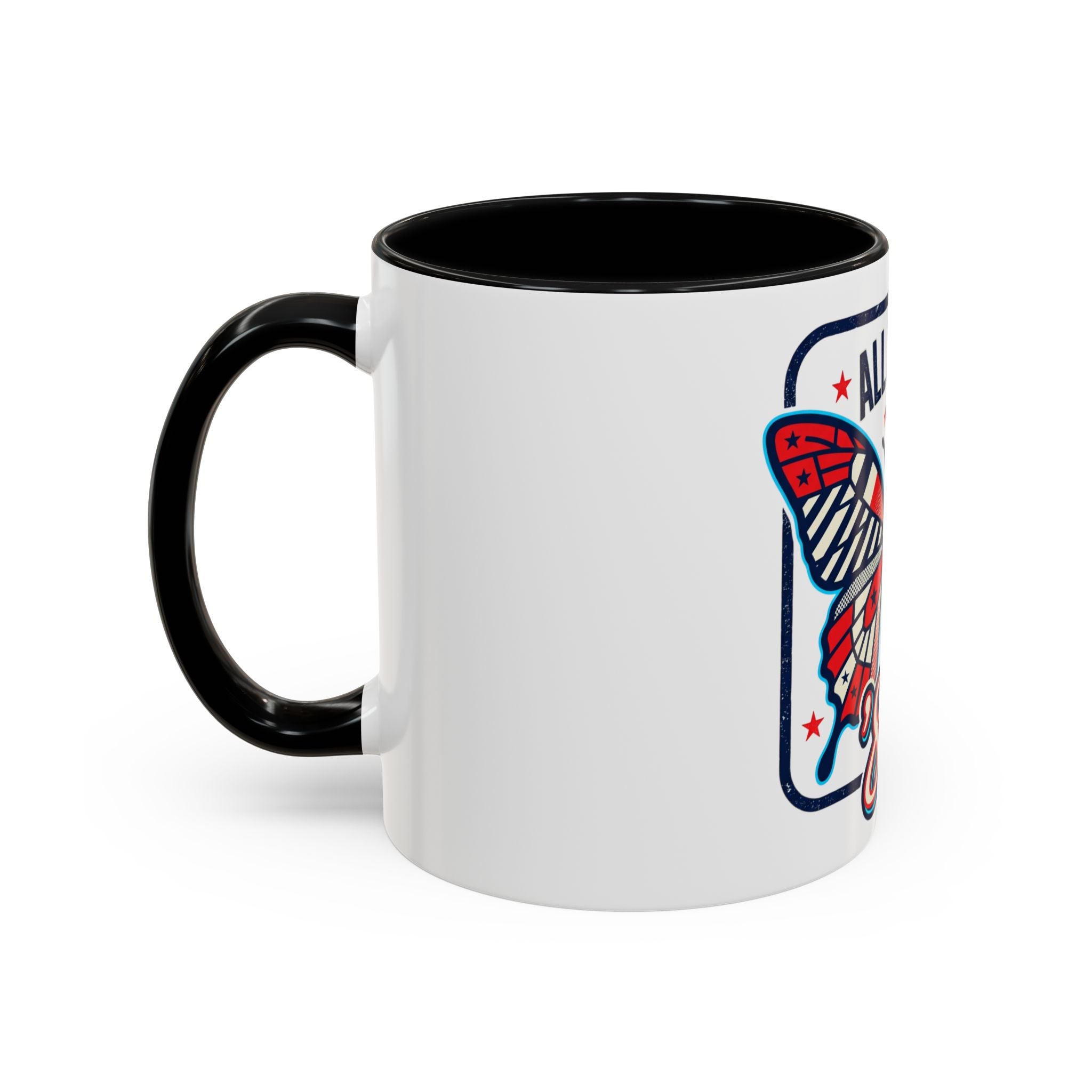 All About '80s Butterfly Accent Coffee Mug – Retro Patriotic 80s Gift
