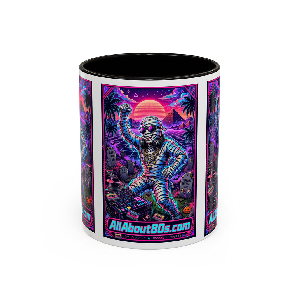 80s Retro Astro Skate Mug — Neon Vaporwave Skeleton Skateboard Coffee Cup (AllAbout80s.com)