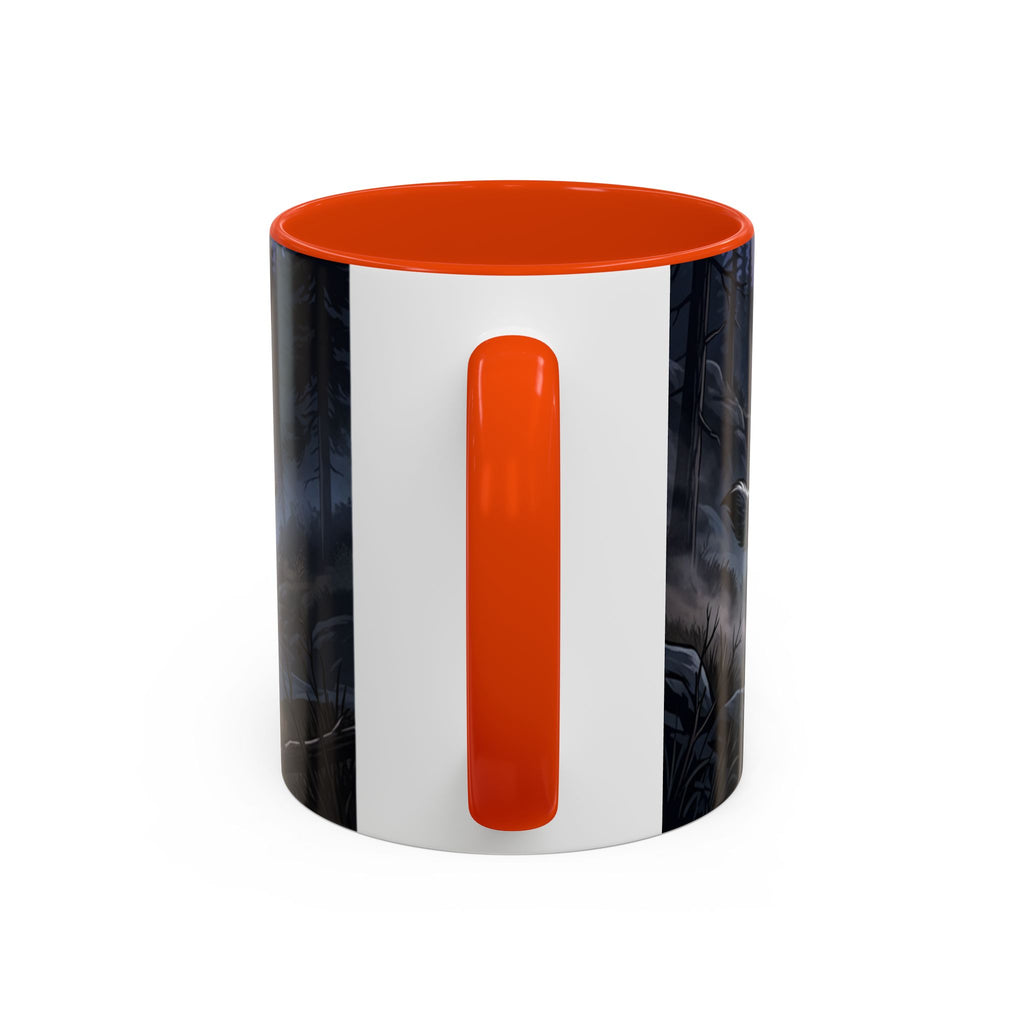 Wolf Pack Nightscape Mug — 11oz/15oz Scenic Black-Interior Coffee Cup