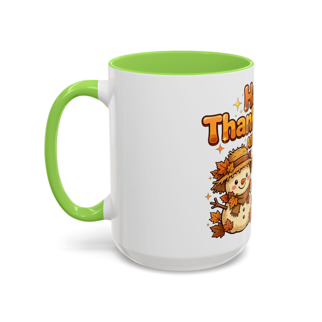 Happy Thanksgiving Pumpkin & Scarecrow Mug – Festive Fall Coffee Cup (11oz, 15oz)