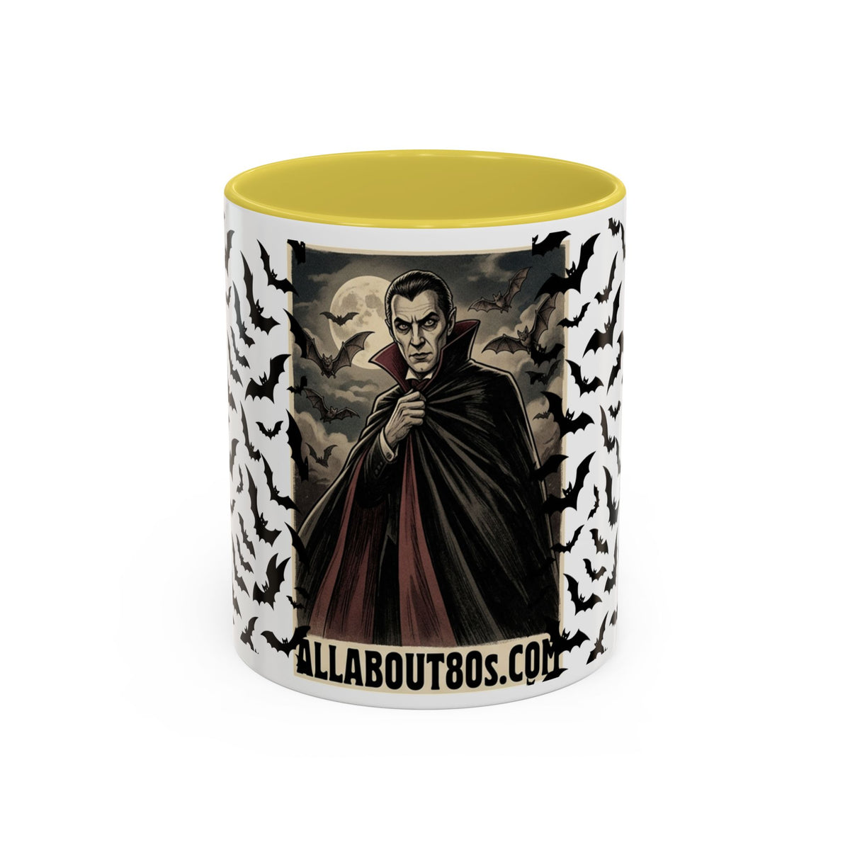 Vampire Dracula Bat Pattern Coffee Mug – Gothic Halloween 11oz/15oz