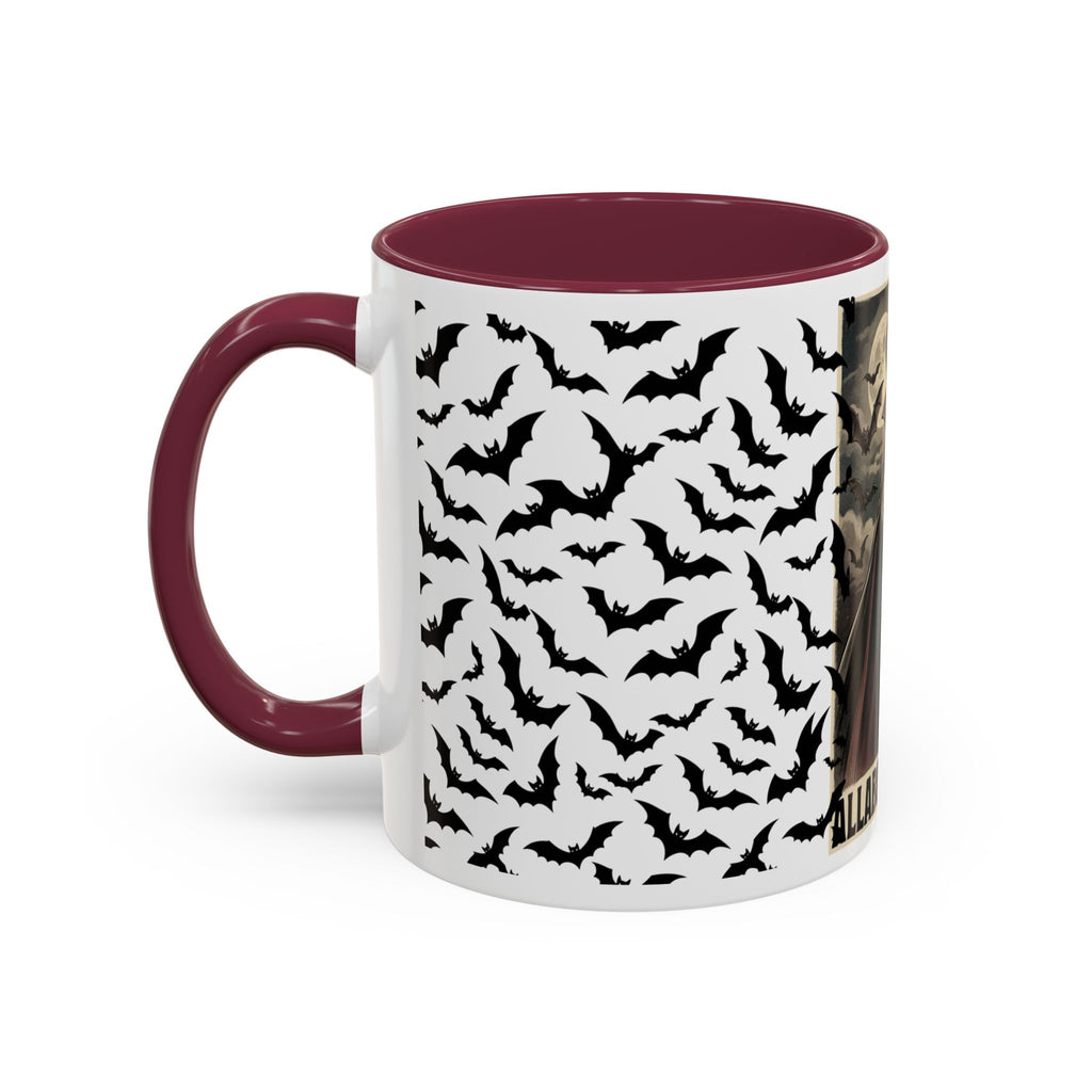 Vampire Dracula Bat Pattern Coffee Mug – Gothic Halloween 11oz/15oz