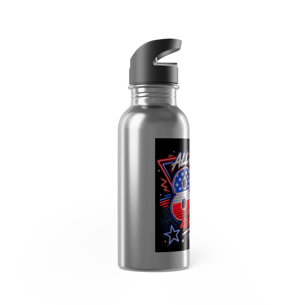 20oz Stainless Steel Water Bottle — "All About 80s" 4th of July Patriotic Straw Bottle