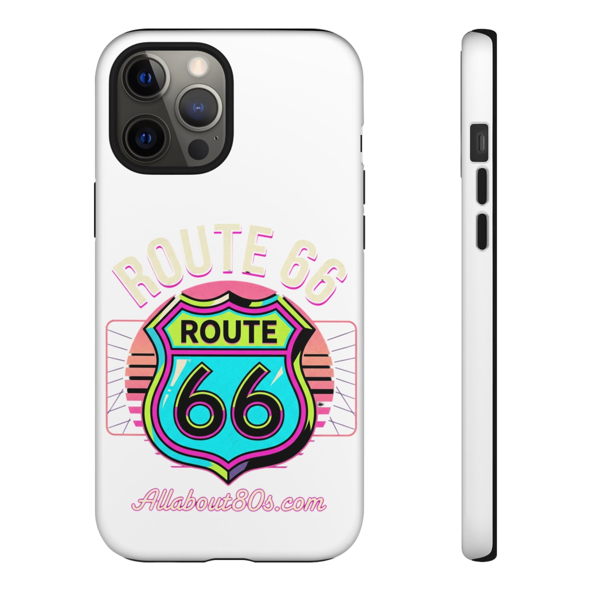 Route 66 Neon Phone Case — Retro Road Trip iPhone Cover
