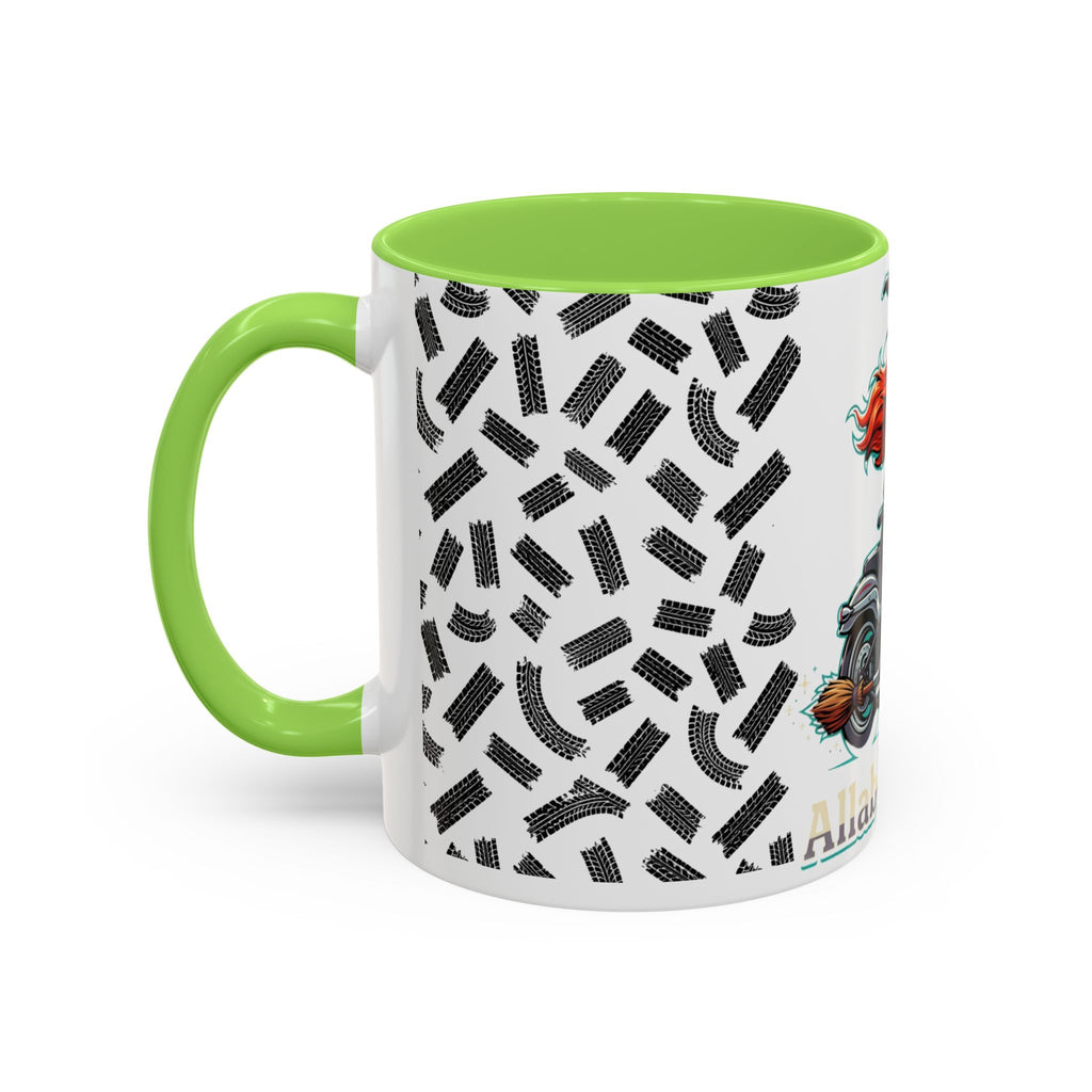 Witch Motorcycle Mug — Red-Haired Biker Witch Ceramic Coffee Cup