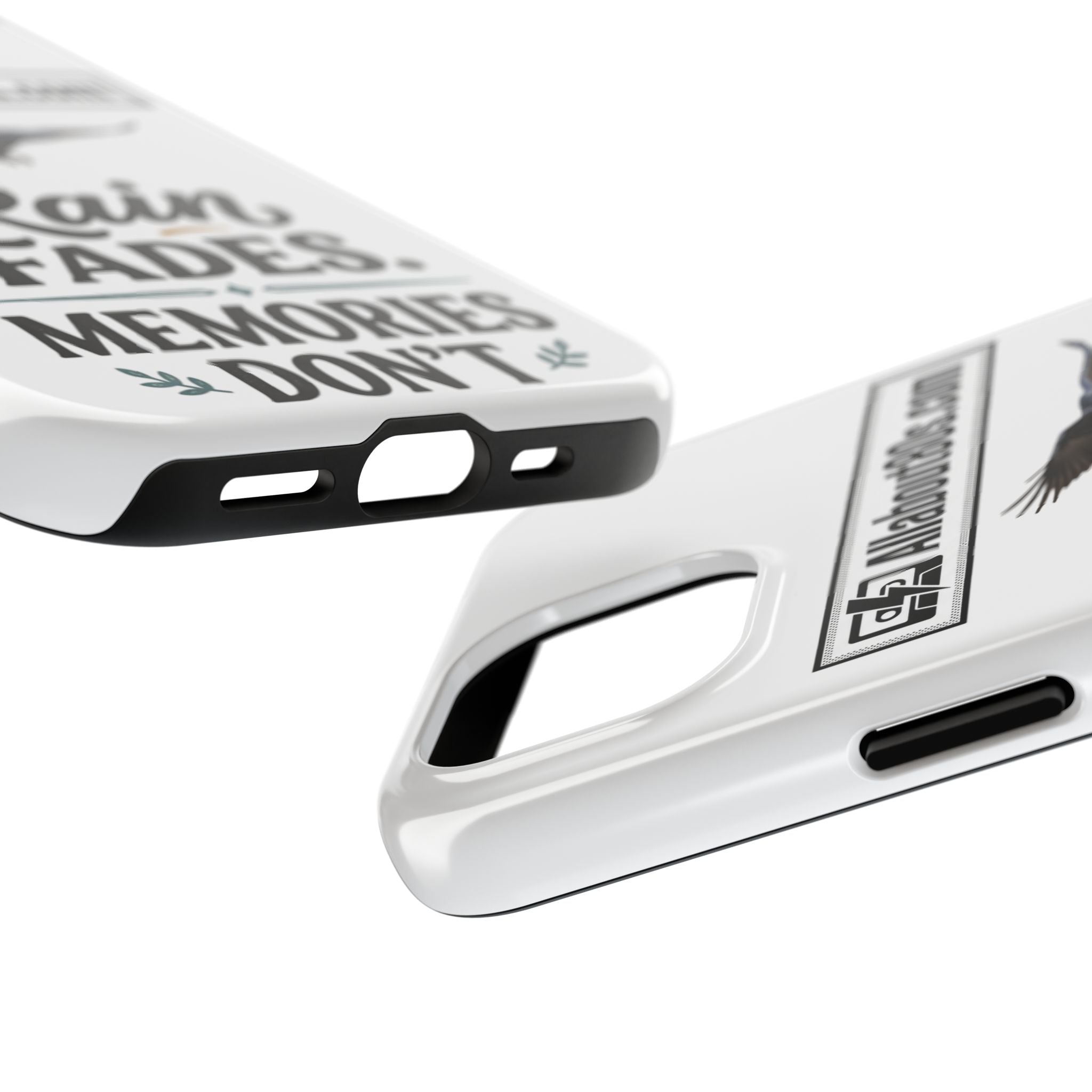 Tough Phone Case — "Rain Fades. Memories Don't" Raven Phone Cover, Protective iPhone Case