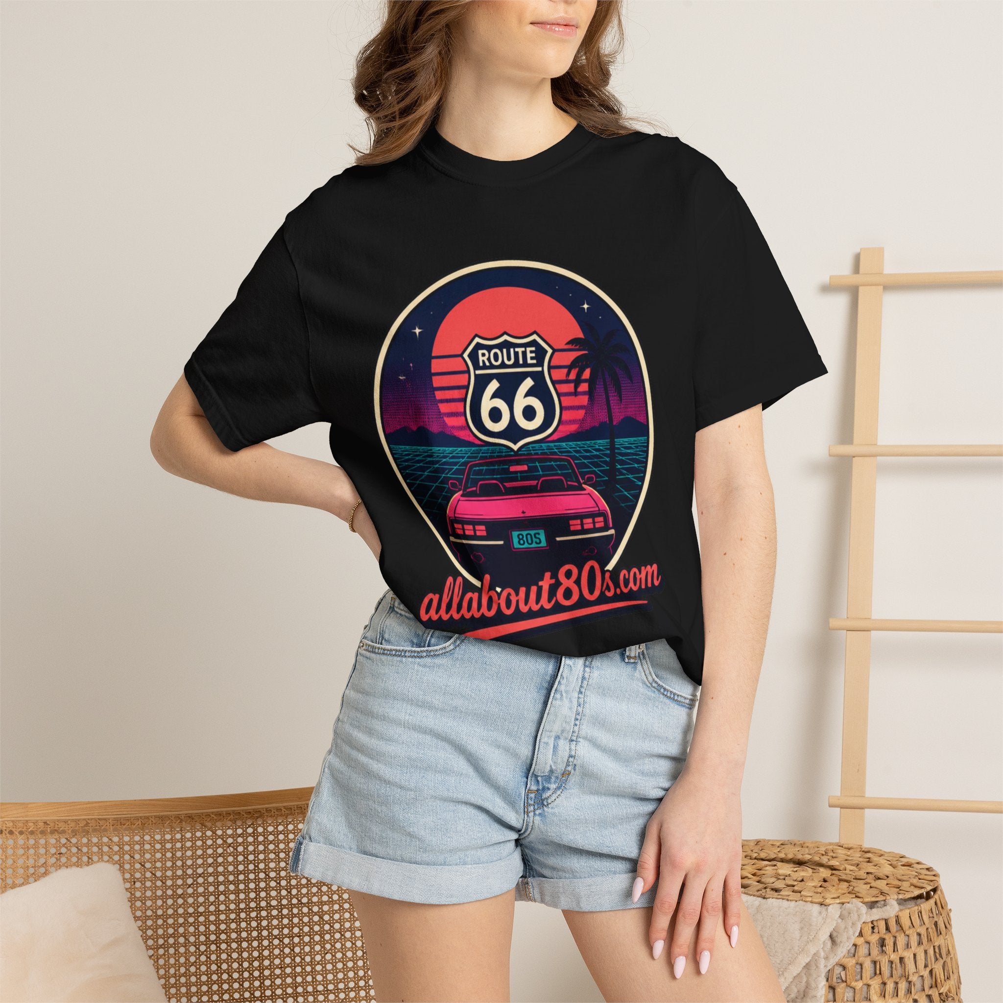 Route 66 80s Retro T-Shirt — AllAbout80s.com Vintage Sunset Tee