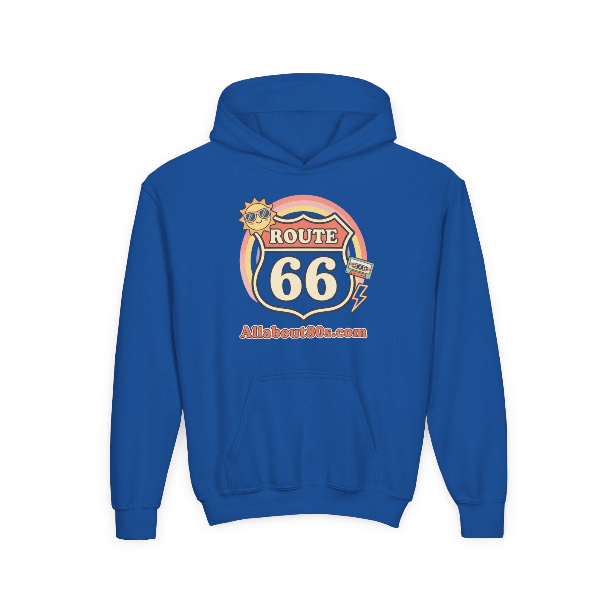 Route 66 Youth Hoodie — Retro Road Trip Graphic Sweatshirt