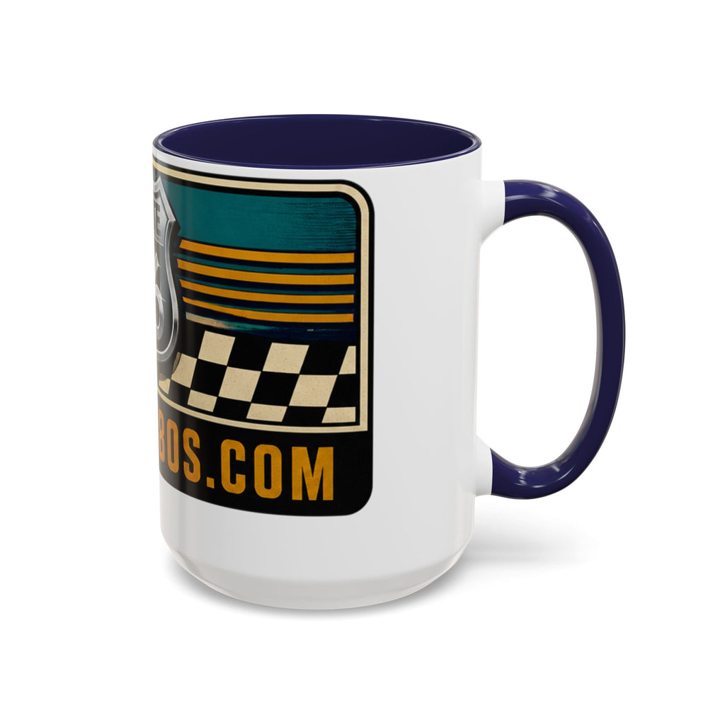 Route 66 Retro Checkerboard Coffee Mug — Vintage Road Trip 11/15oz Accent Mug
