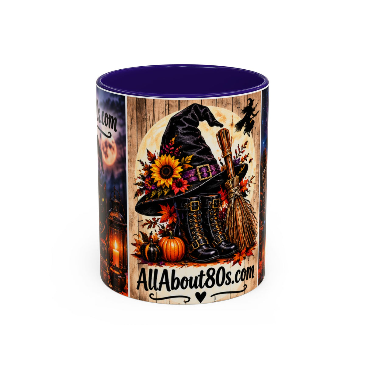 Halloween Witch Scene Coffee Mug — AllAbout80s.com Pumpkin & Moon 11oz/15oz