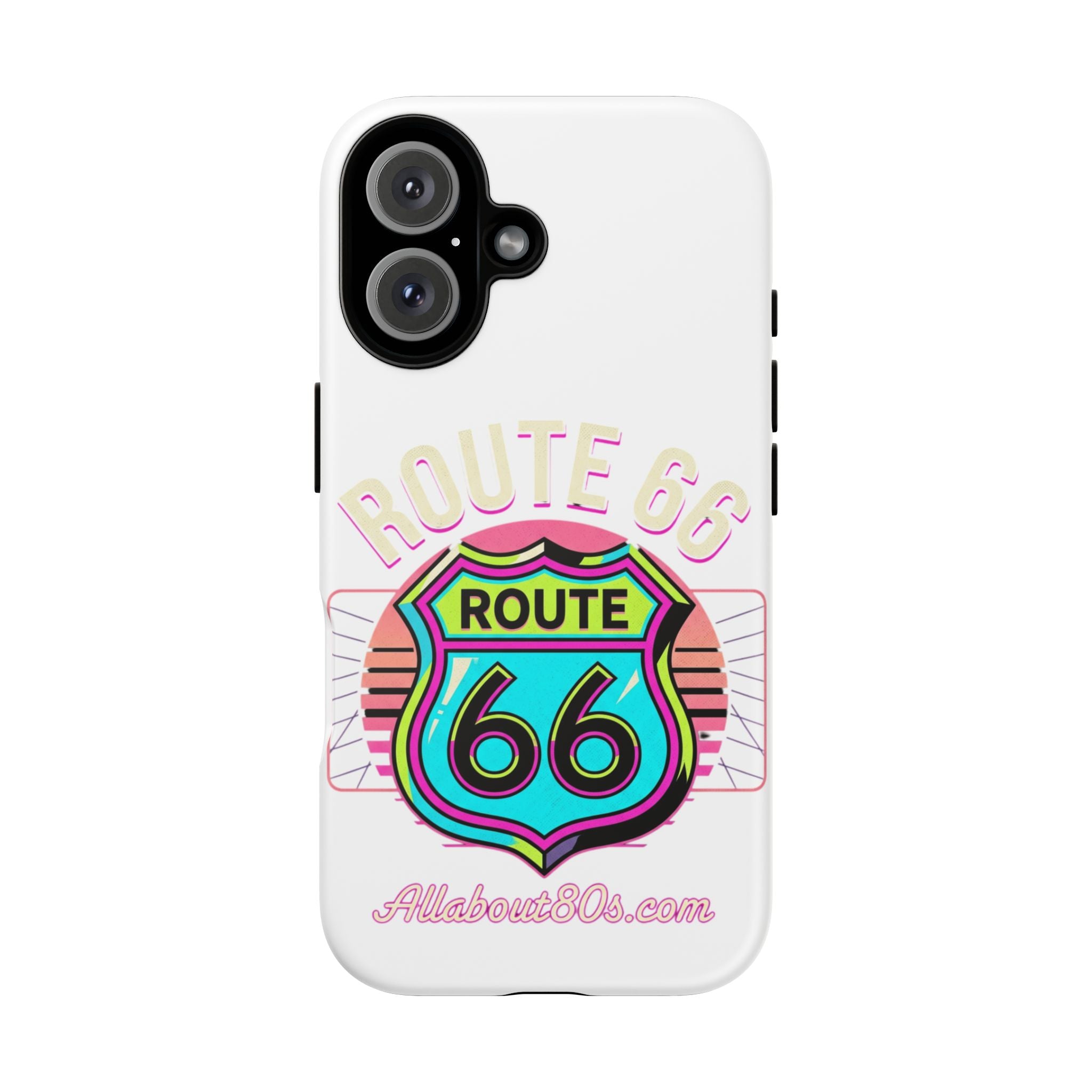 Route 66 Neon Phone Case — Retro Road Trip iPhone Cover