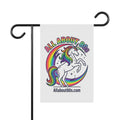 Unicorn Rainbow Garden Flag — "All About 80s" Retro Decorative House Banner
