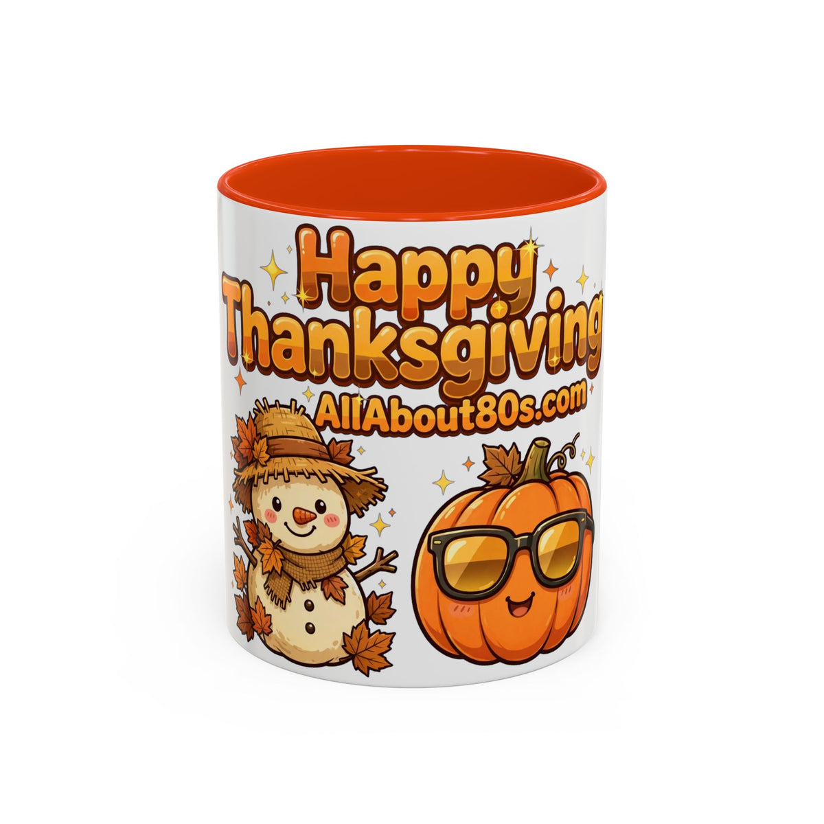 Happy Thanksgiving Pumpkin & Scarecrow Mug – Festive Fall Coffee Cup (11oz, 15oz)