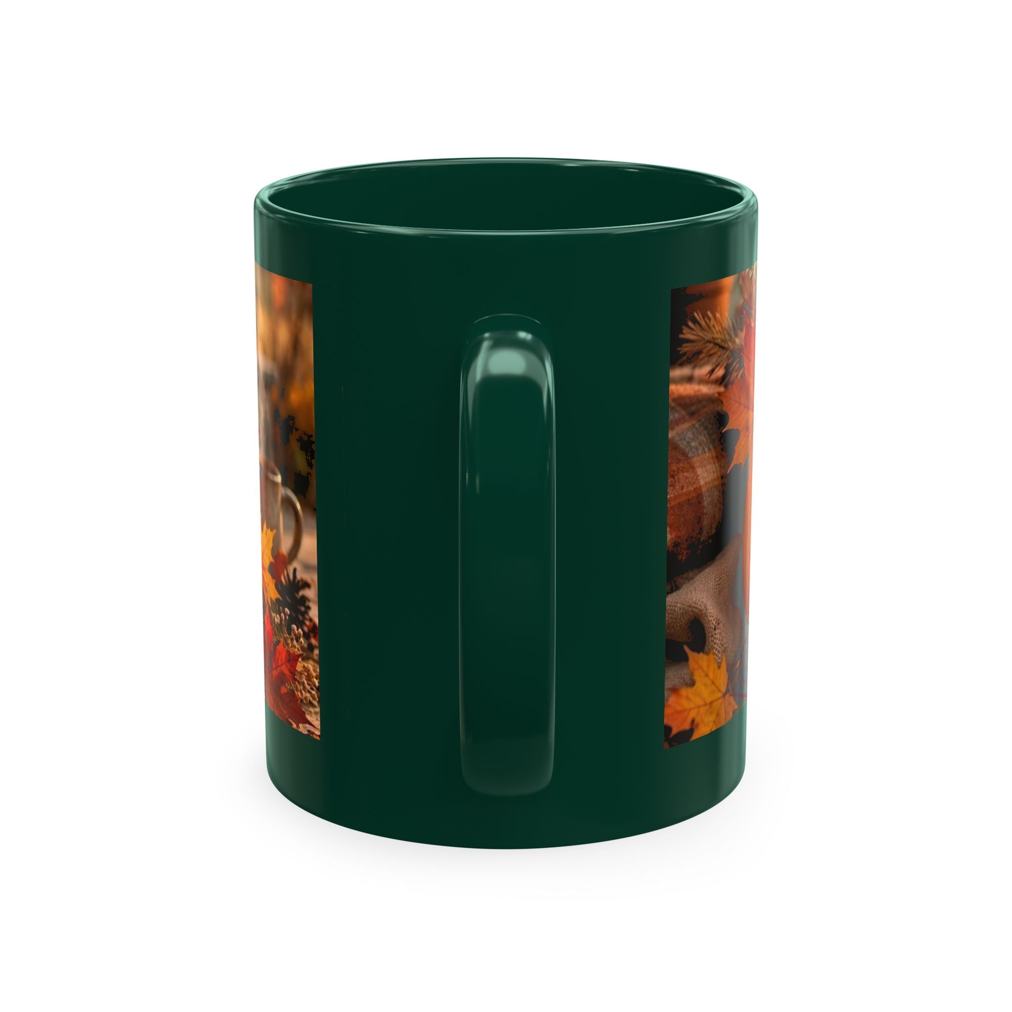 Hello Fall Ceramic Mug — Cozy Pumpkin & Autumn Leaves Coffee Cup