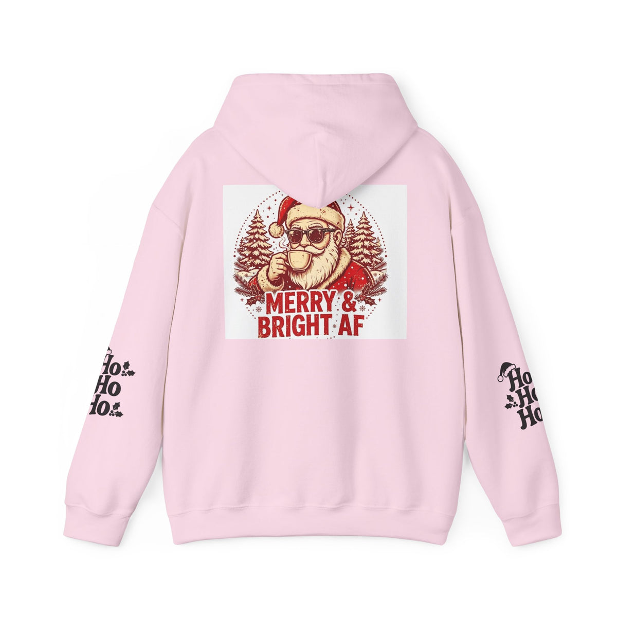 Merry & Bright AF Christmas Santa Hoodie