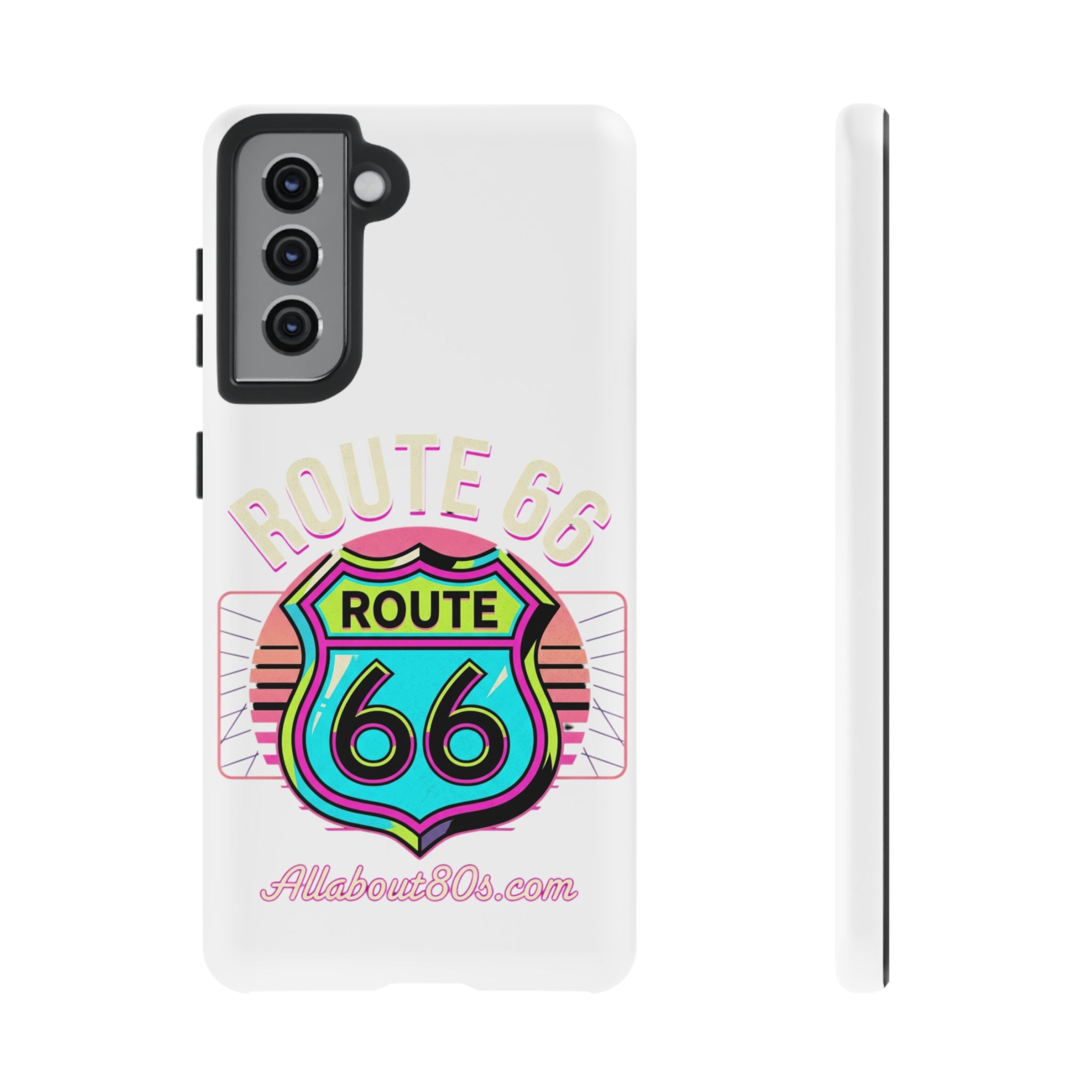 Route 66 Neon Phone Case — Retro Road Trip iPhone Cover