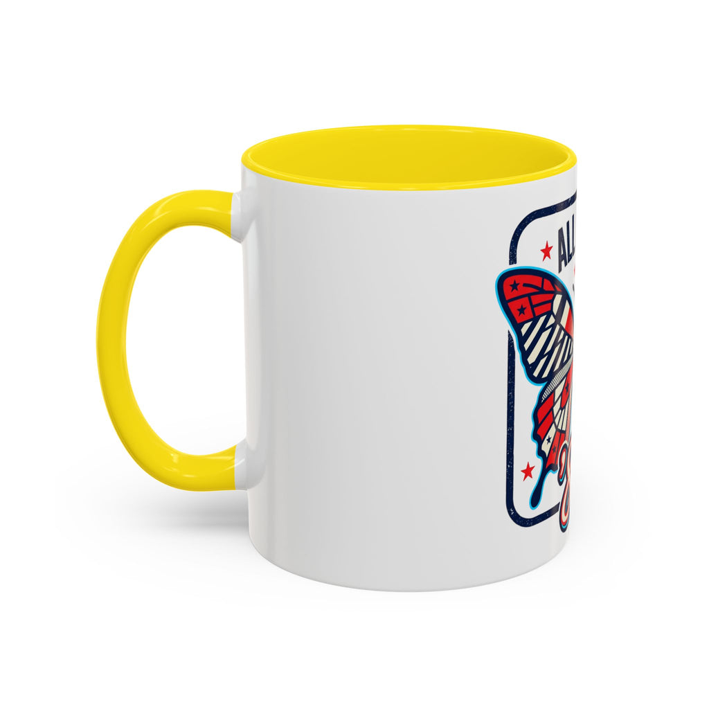 All About '80s Butterfly Accent Coffee Mug – Retro Patriotic 80s Gift