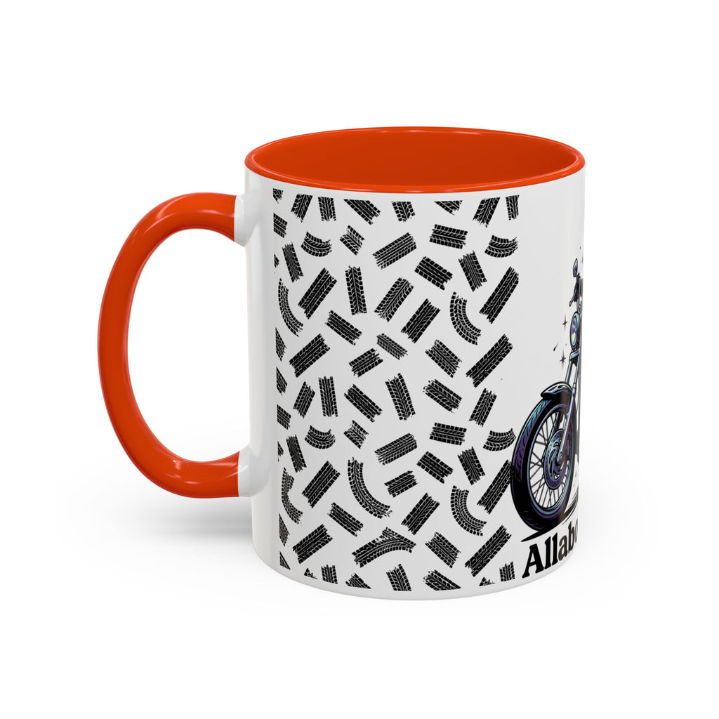 Witch Biker Coffee Mug (11oz/15oz) — Gothic Motorcycle Witch Illustration