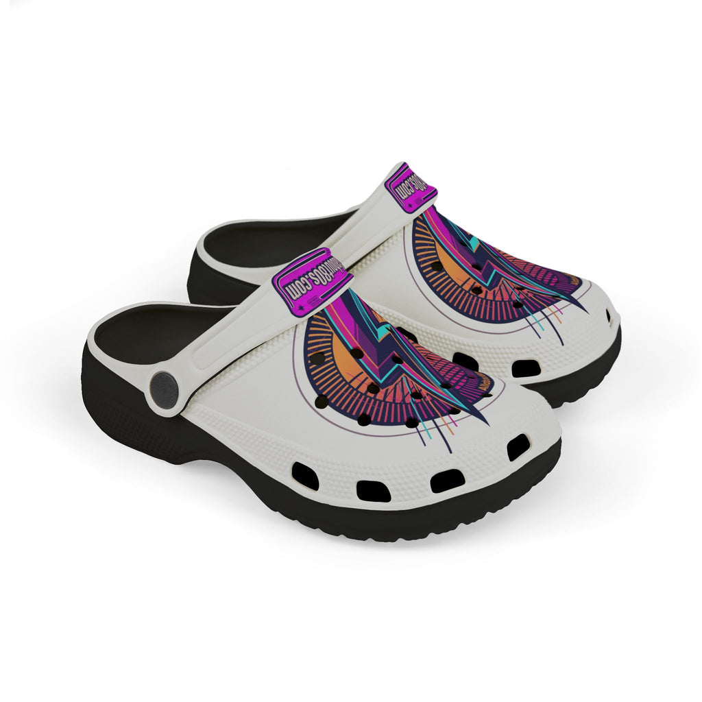 Kids' 80s Lightning Bolt Foam Clogs – Retro Neon Graphic EVA Slip-Ons