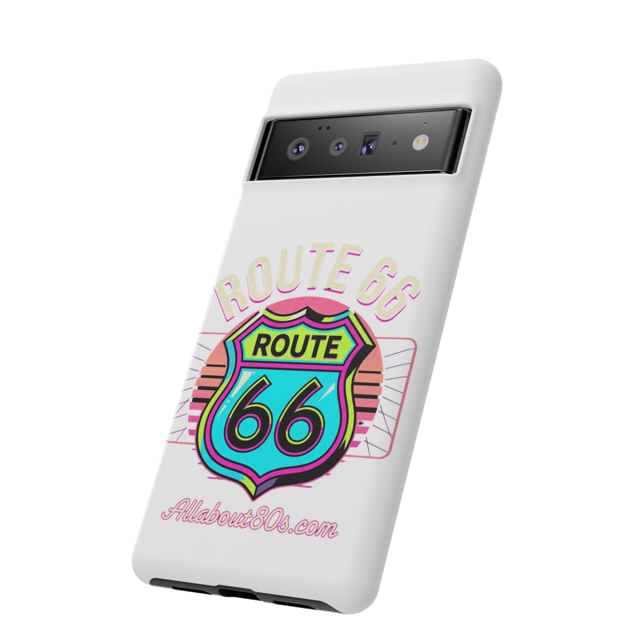 Route 66 Neon Phone Case — Retro Road Trip iPhone Cover