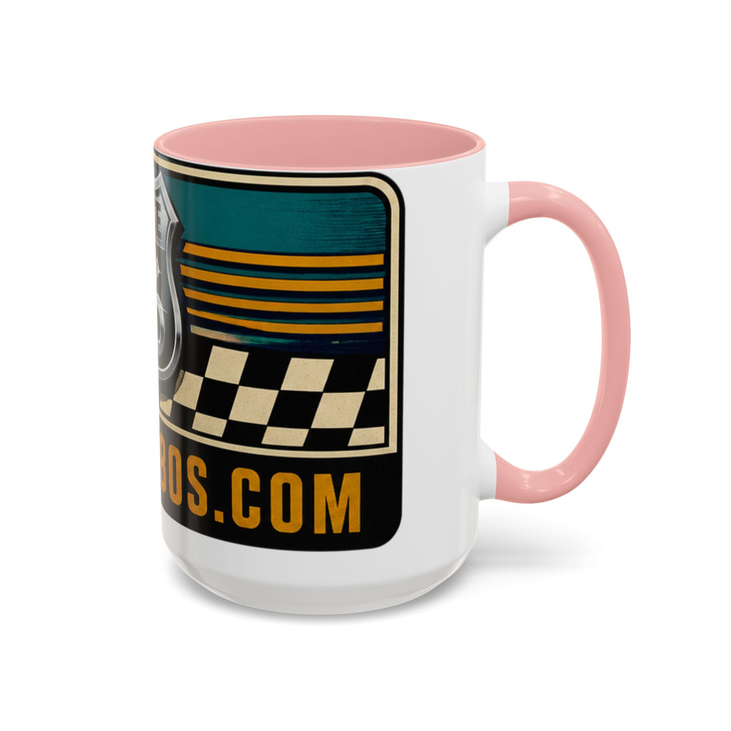 Route 66 Retro Checkerboard Coffee Mug — Vintage Road Trip 11/15oz Accent Mug