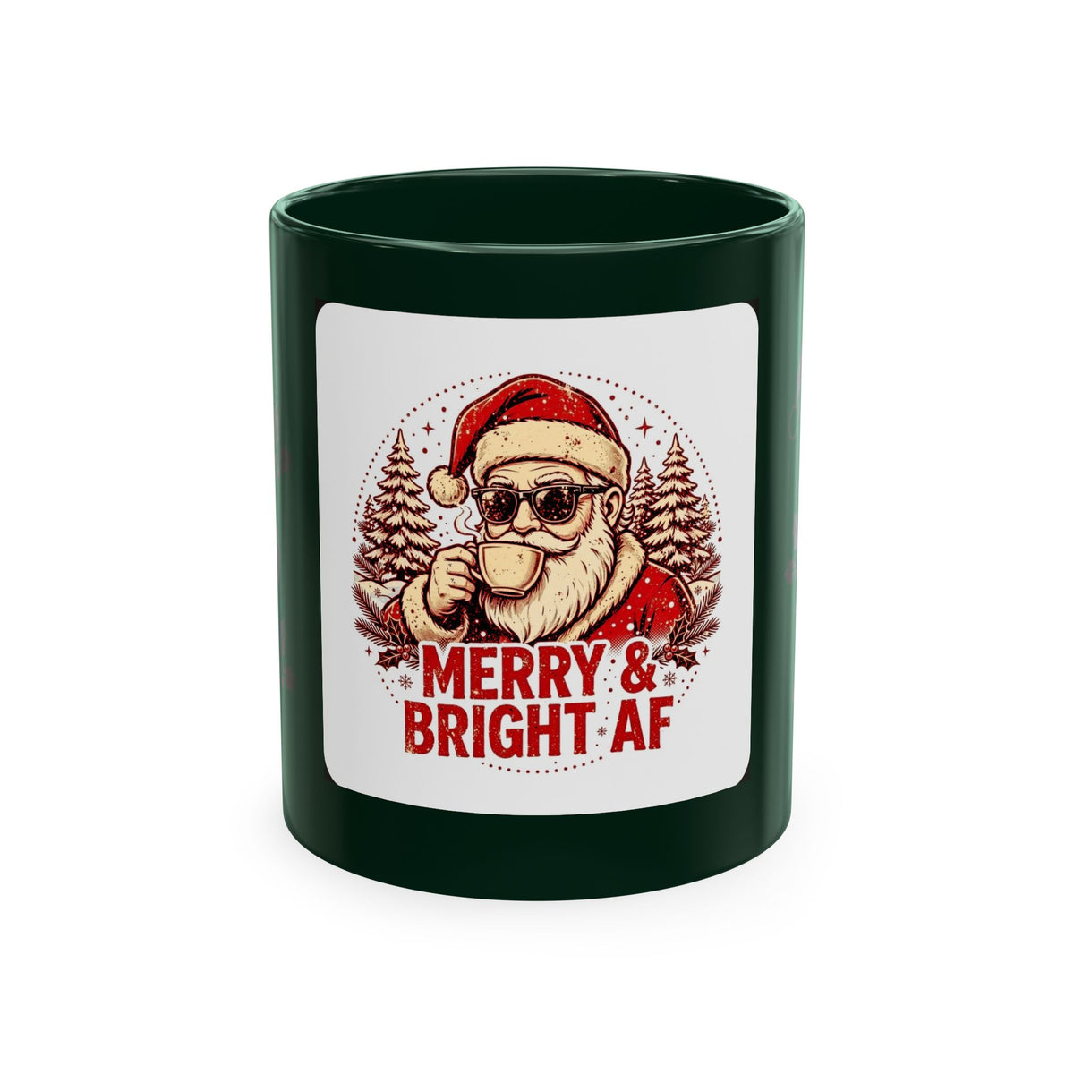 Merry & Bright AF Christmas Santa Ceramic Mug