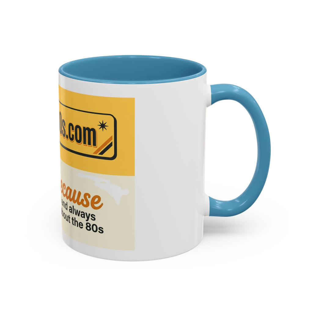 AllAbout80s 'Beecause' Accent Coffee Mug – Retro 80s Bee Design (11/15oz)