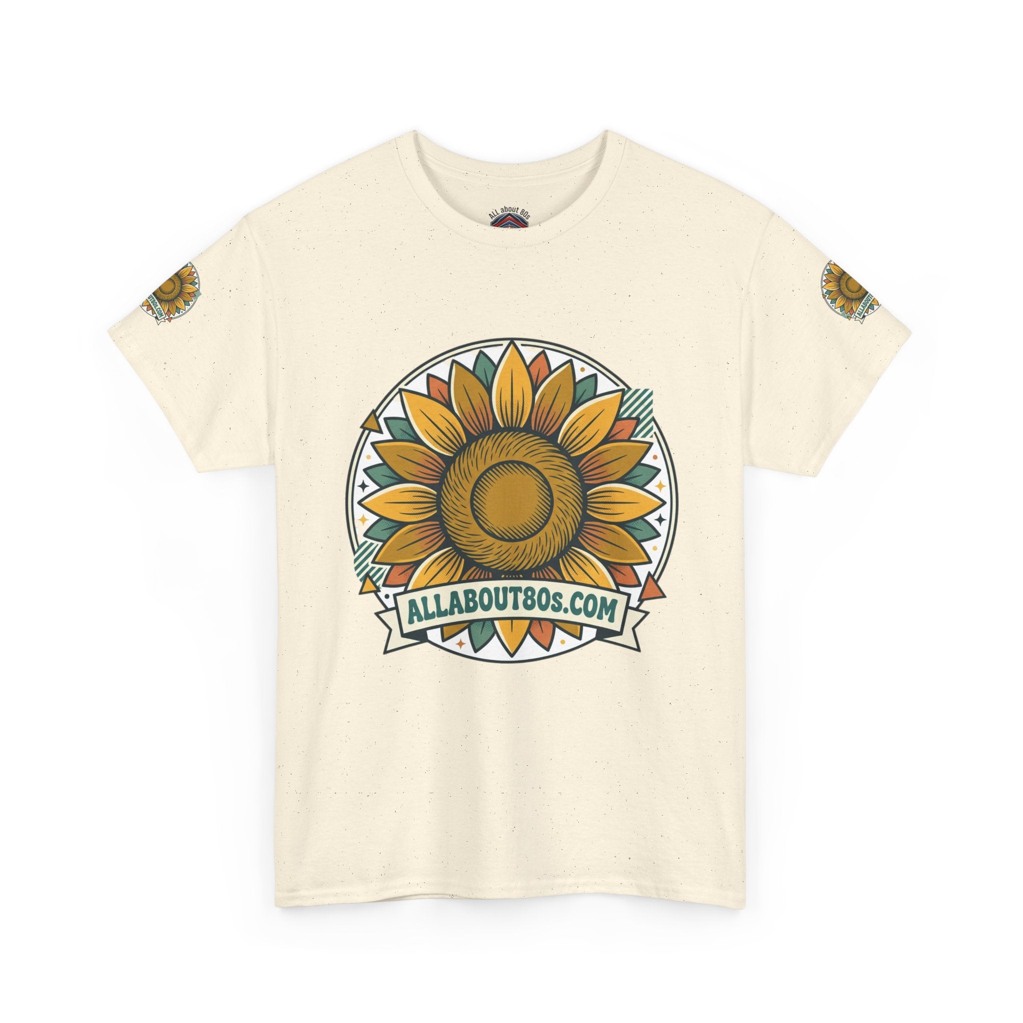 Sunflower Logo T-Shirt — AllAbout80s.com Vintage Floral Tee