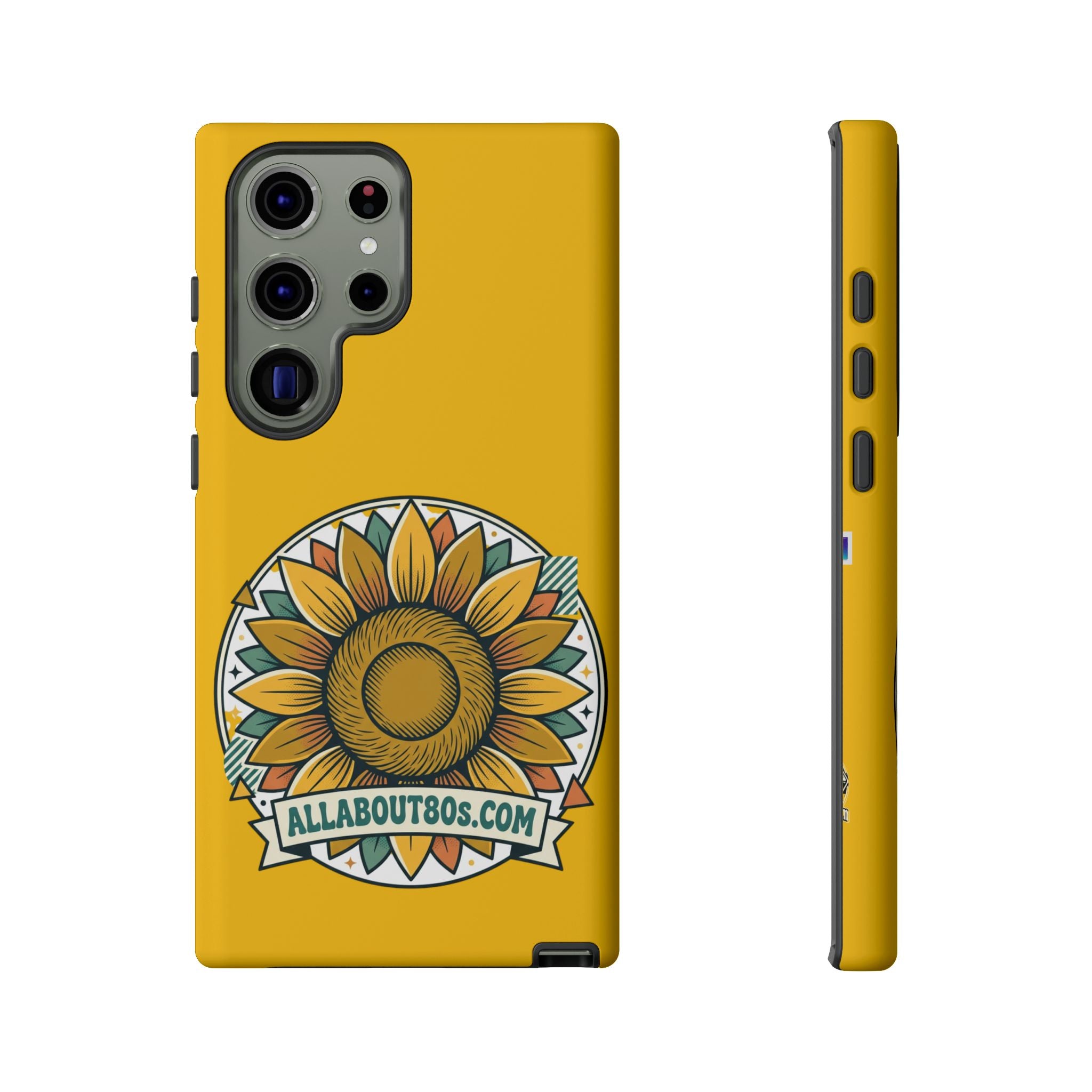 Sunflower Logo Phone Case — AllAbout80s.com Yellow Protective Cover
