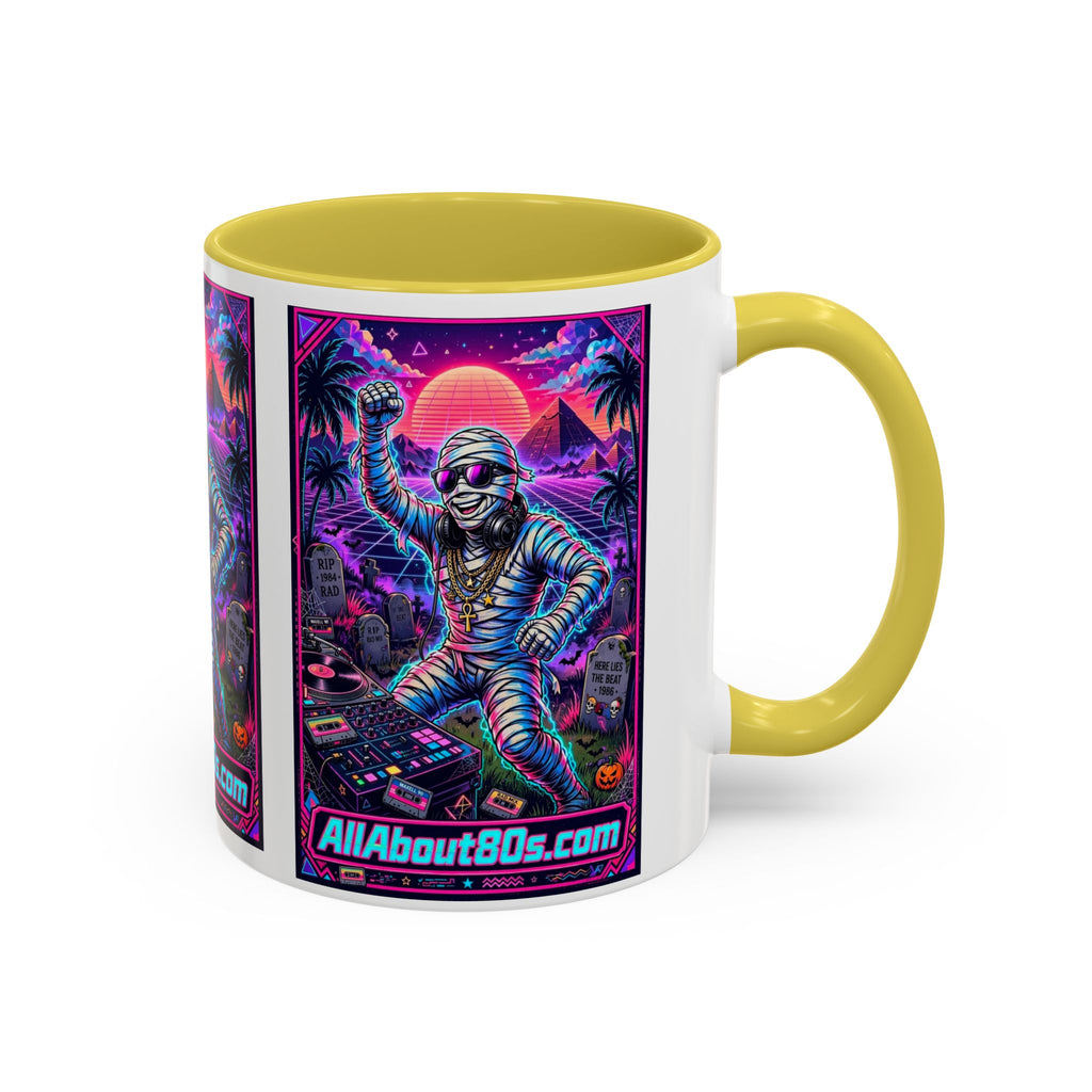 80s Retro Astro Skate Mug — Neon Vaporwave Skeleton Skateboard Coffee Cup (AllAbout80s.com)