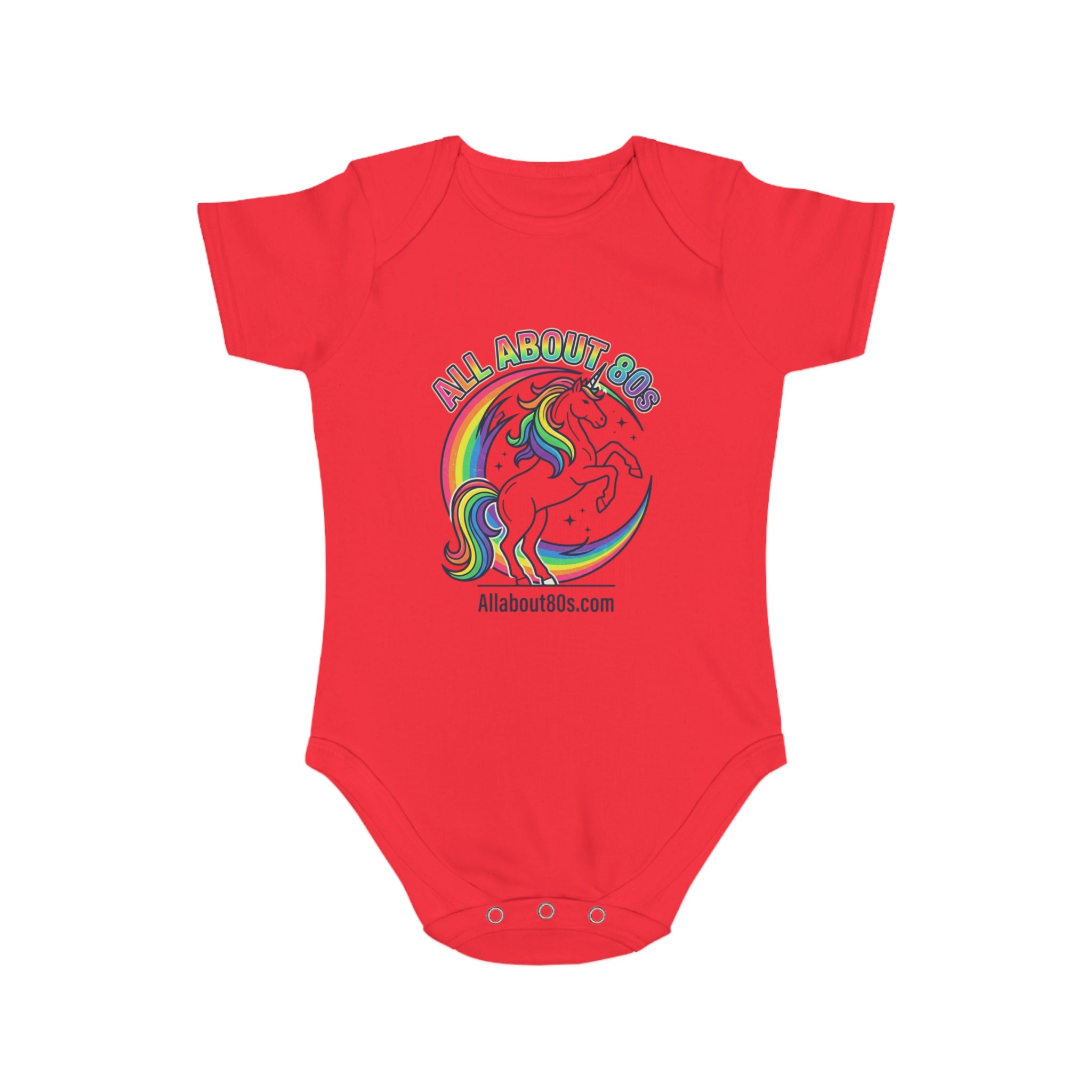 Baby Bodysuit — Rainbow Unicorn "All About 80s" Infant Onesie